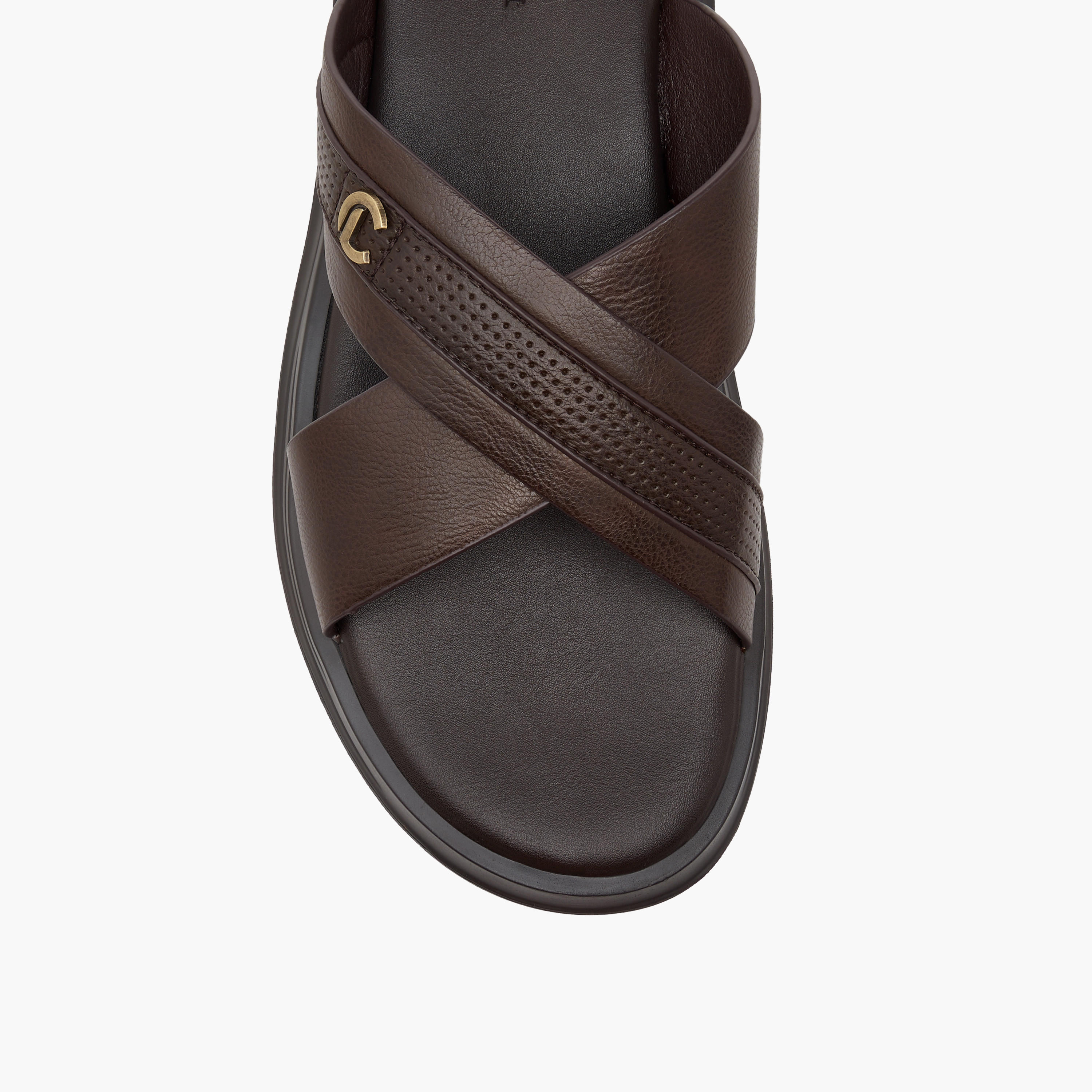 صندل مريح بارز الملمس سهل الارتداء بحزام متقاطع من لو كونفورت-men-shoes-sandals-image-3