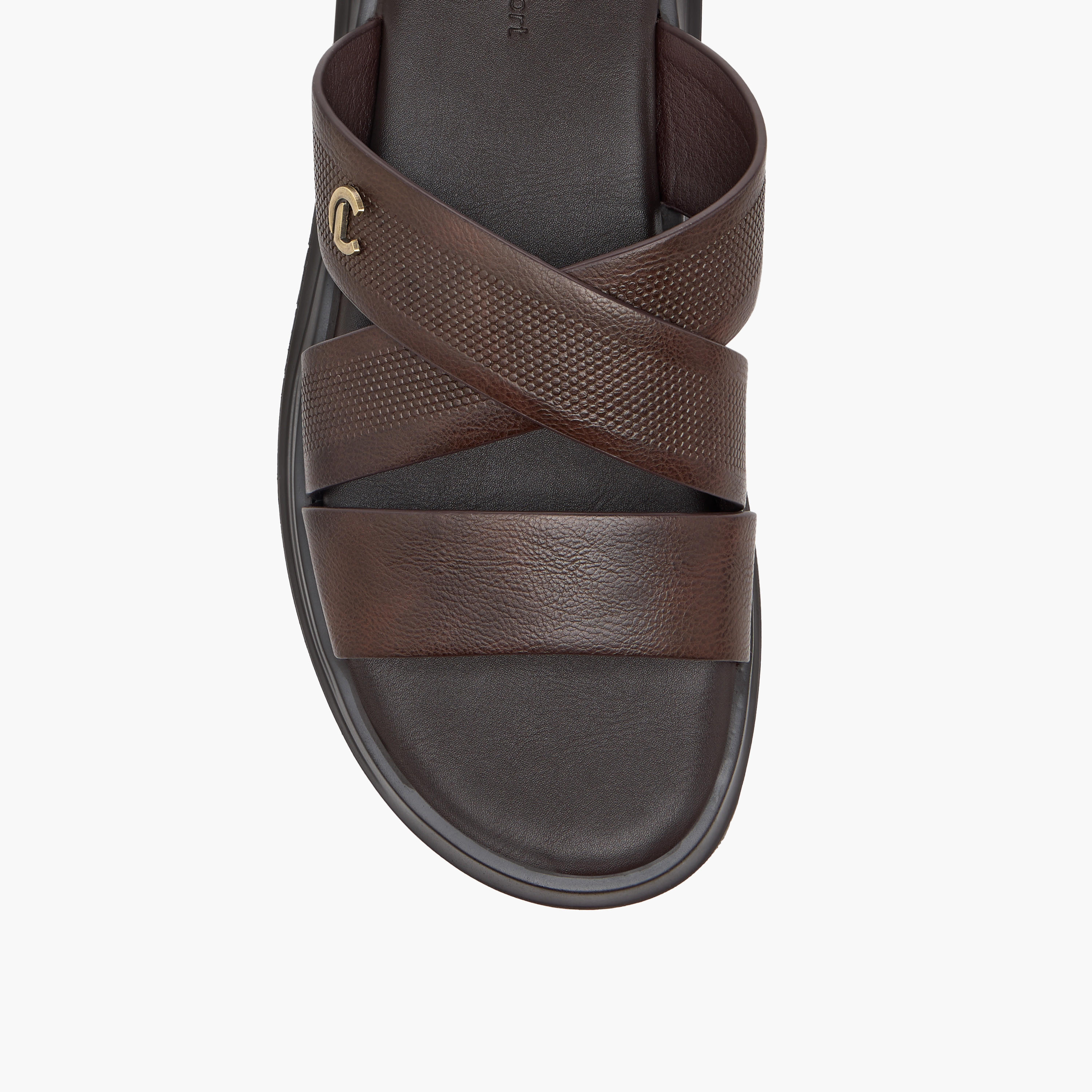 صندل مريح سهل الارتداء بارز الملمس بحزام متقاطع من لو كونفورت-men-shoes-sandals-image-3
