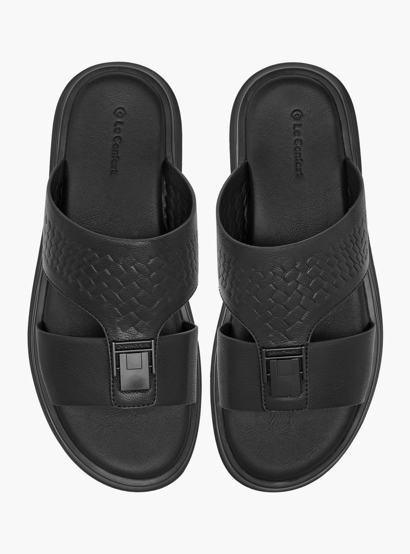 صندل عربي مريح سهل الارتداء بزينة معدنية من لو كونفورت-men-shoes-sandals-image-1