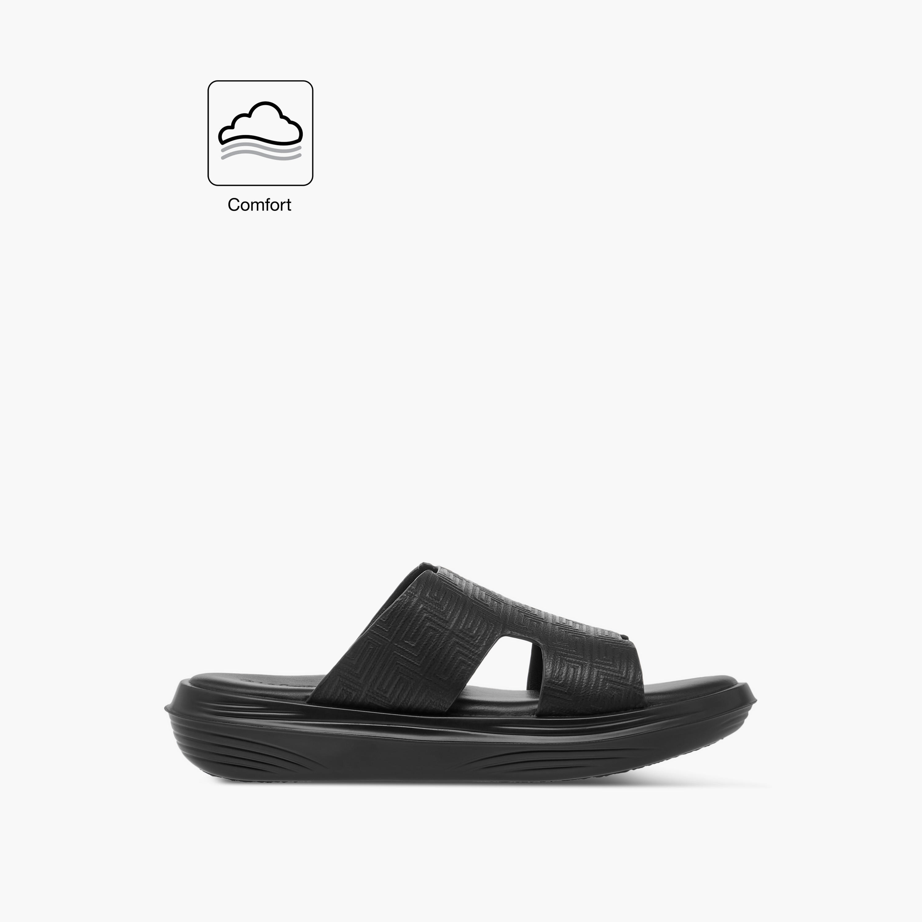 صندل عربي مريح سهل الارتداء بتفاصيل مفرغة من لو كونفورت-men-shoes-sandals-image-2