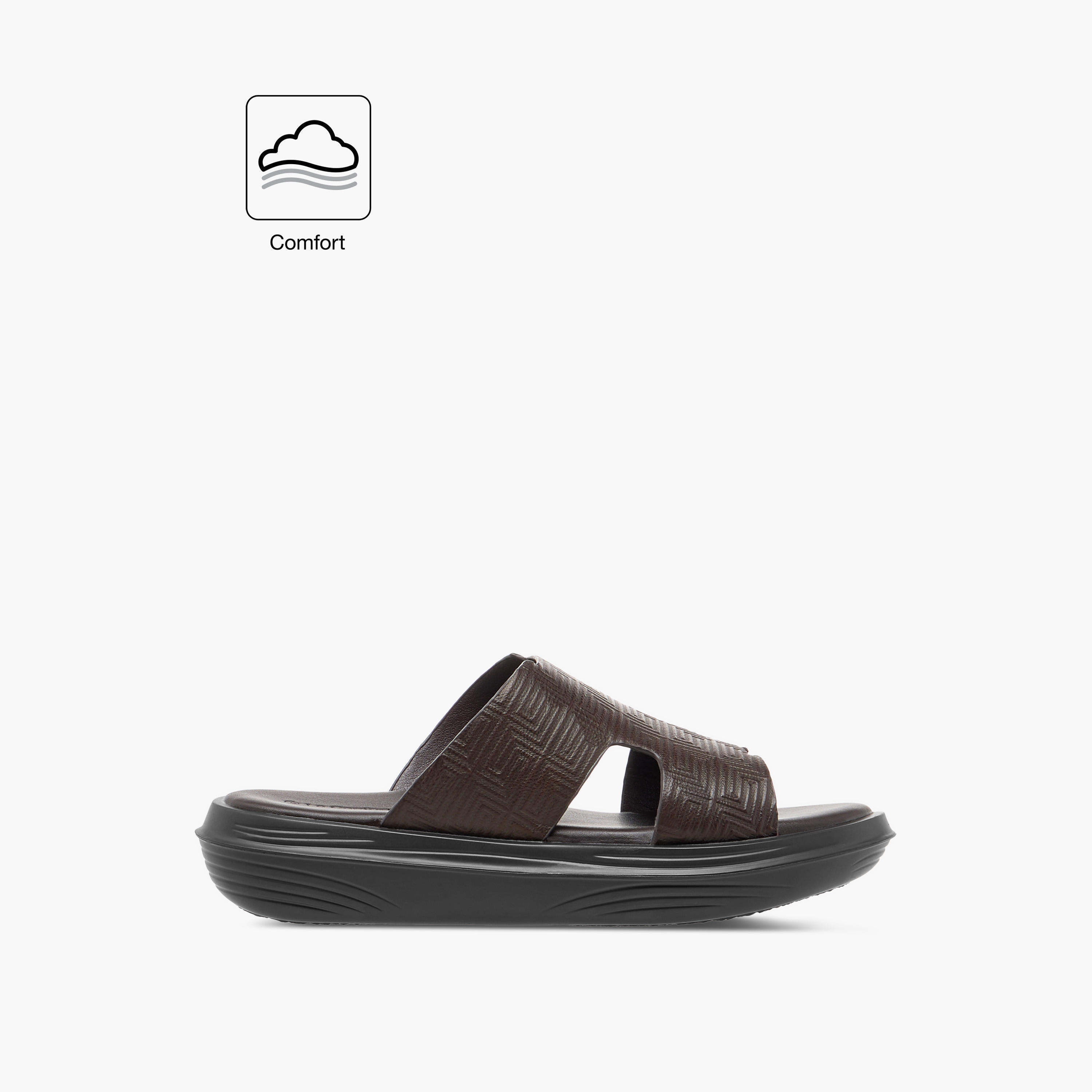 صندل عربي مريح سهل الارتداء بتفاصيل مفرغة من لو كونفورت-men-shoes-sandals-image-2