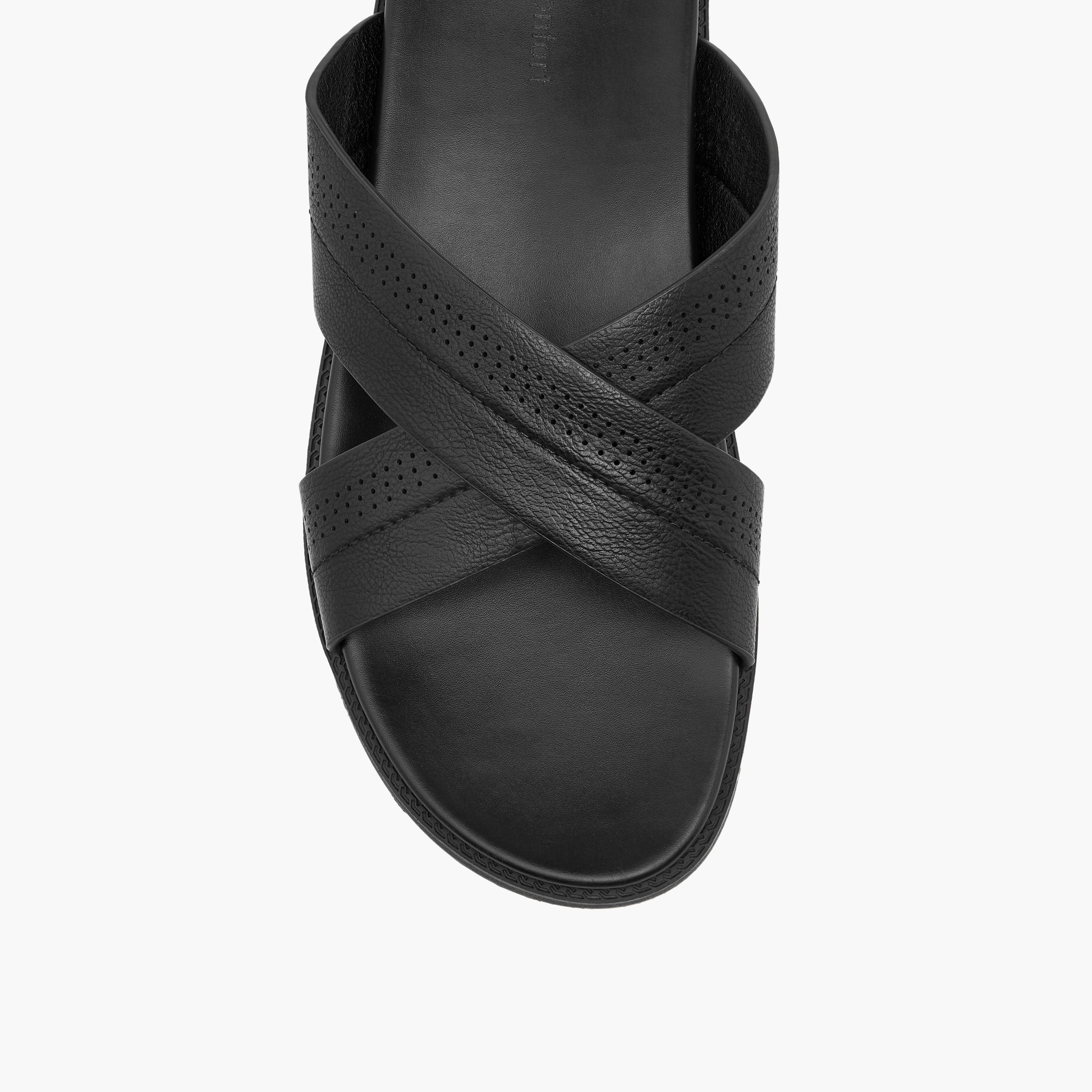صندل مريح سهل الارتداء بارز الملمس بحزام متقاطع من لو كونفورت-men-shoes-sandals-image-3