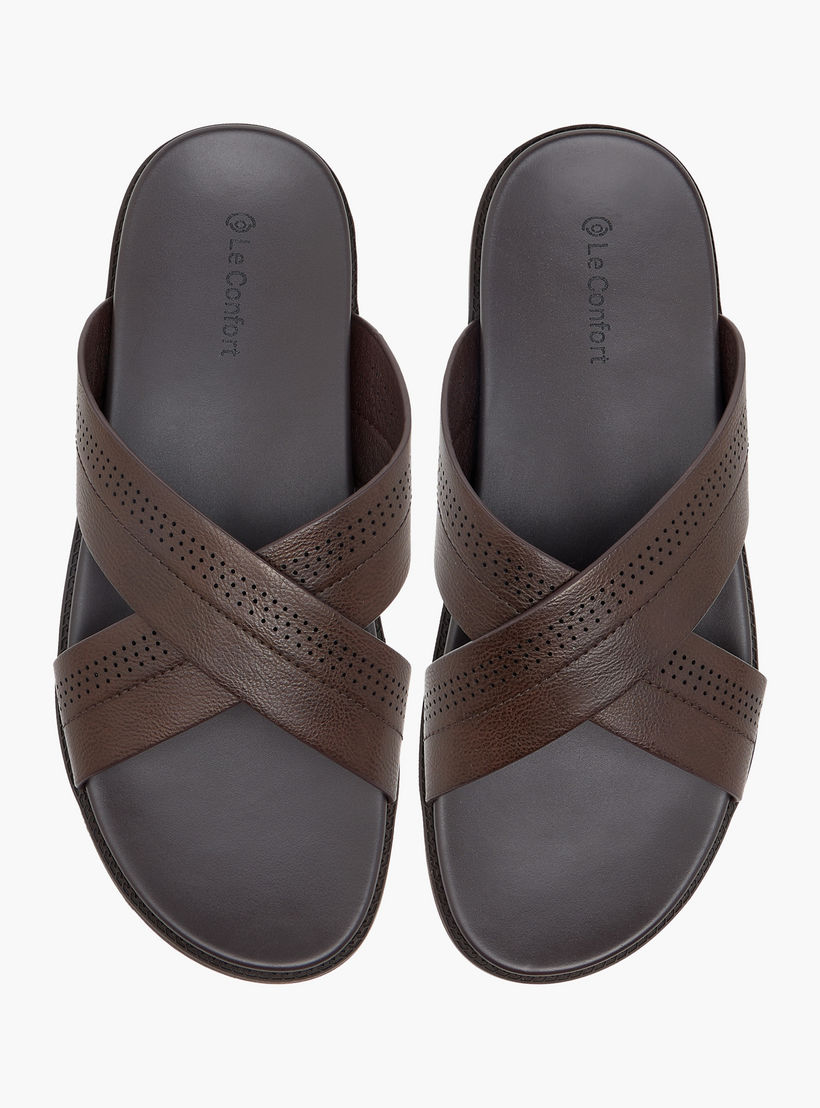 صندل مريح سهل الارتداء بارز الملمس بحزام متقاطع من لو كونفورت-men-shoes-sandals-image-1
