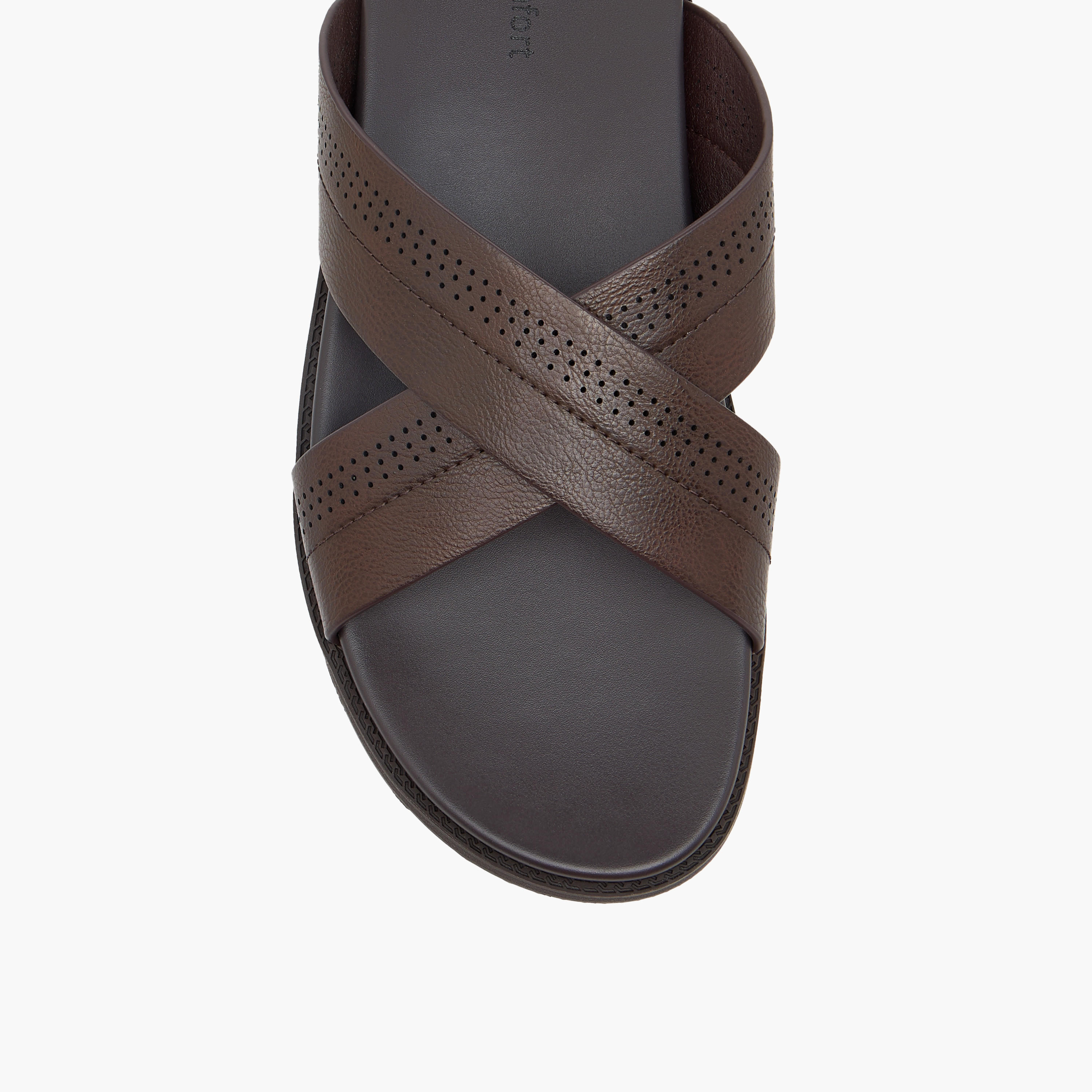 صندل مريح سهل الارتداء بارز الملمس بحزام متقاطع من لو كونفورت-men-shoes-sandals-image-3