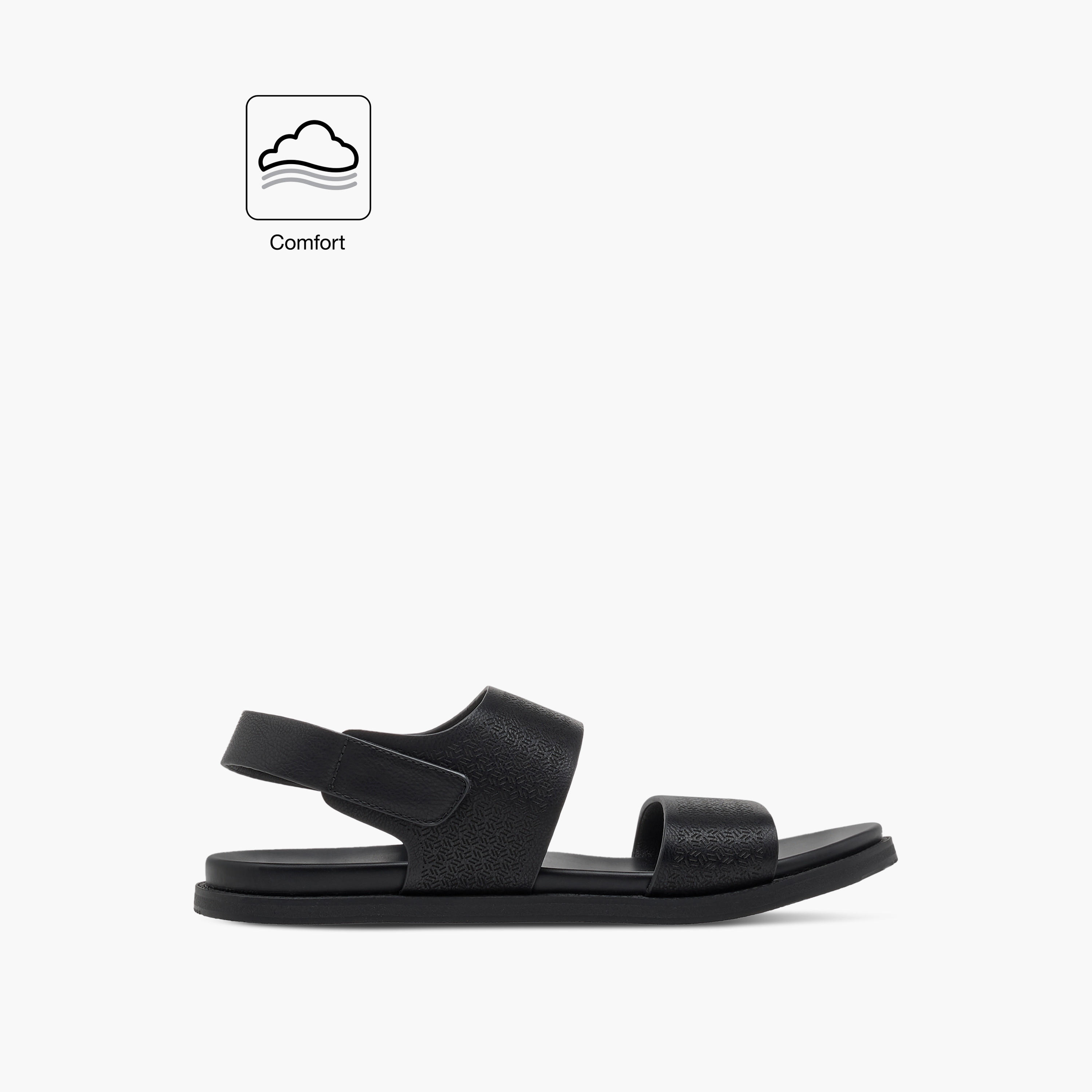 Le Confort Textured Comfort Sandals with Hook and Loop Closure-men-shoes-sandals-image-2