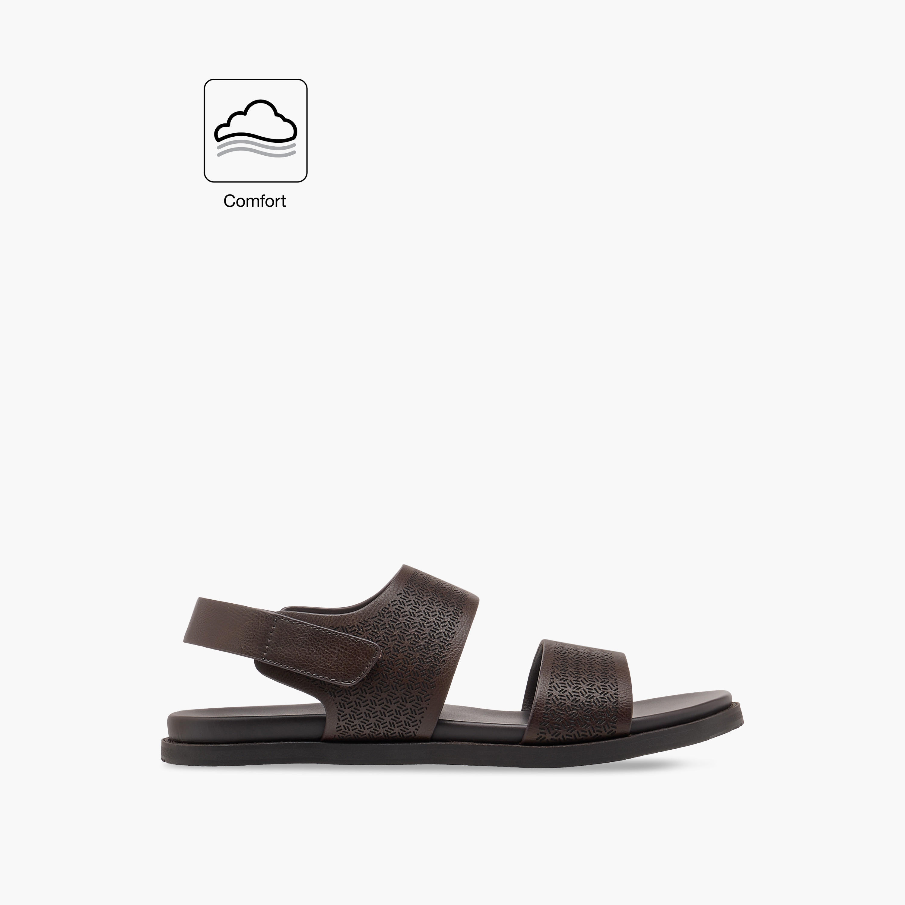 صندل مريح بارز الملمس بشريط إغلاق من لو كونفورت-men-shoes-sandals-image-2