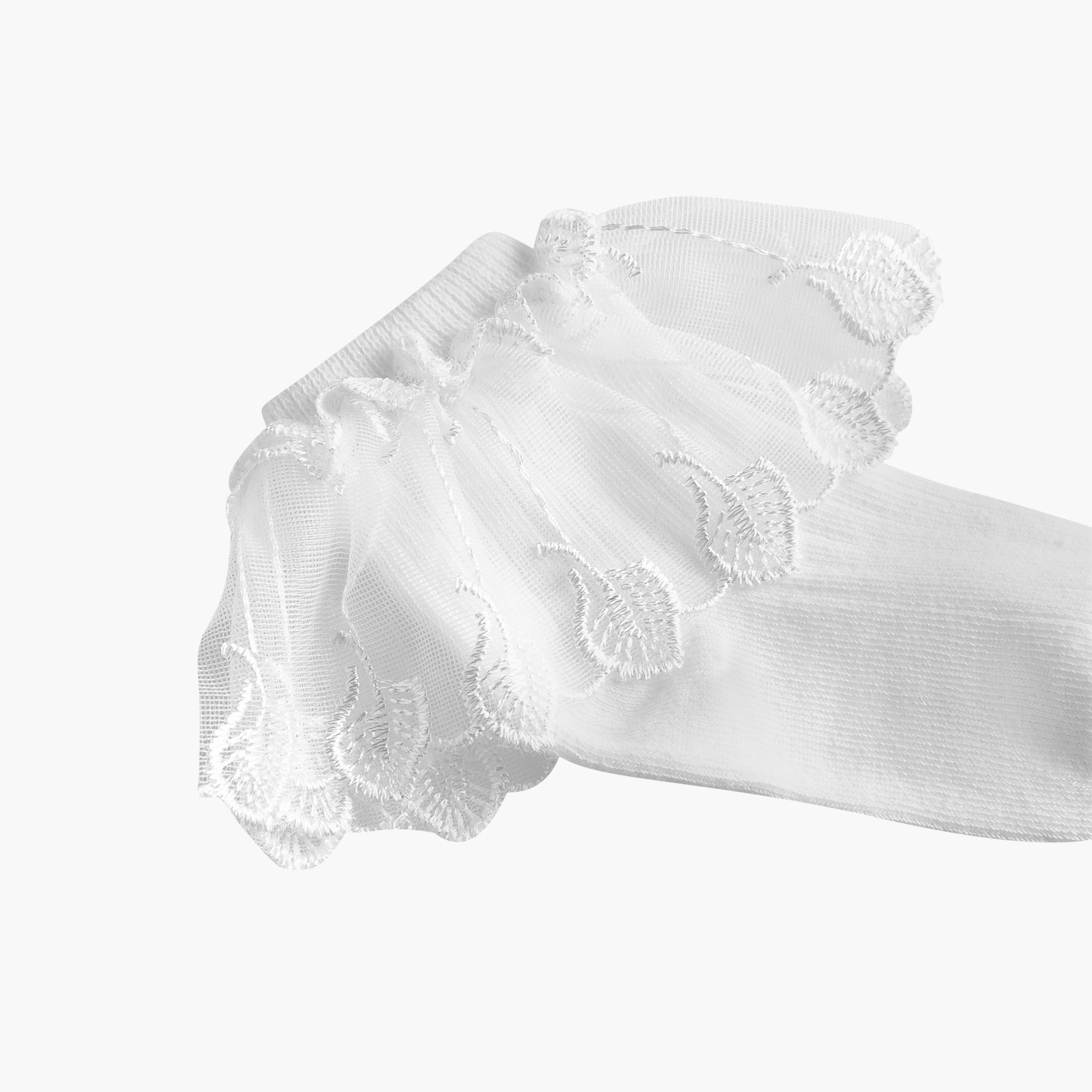 Pack of 3 Celeste Girls Socks with Embroidered Frill Detail-girls-accessories-socks-image-4