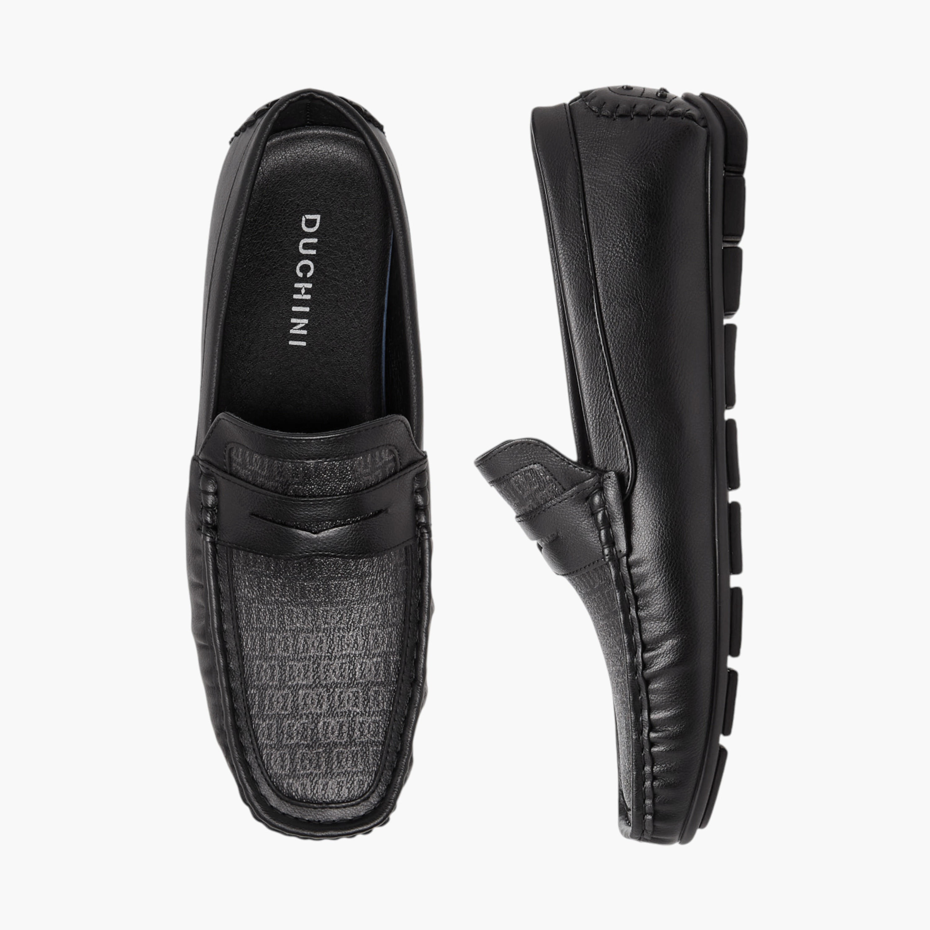 Duchini Men's Monogram Print Slip-On Moccasins-men-shoes-loafersandmoccasins-image-1