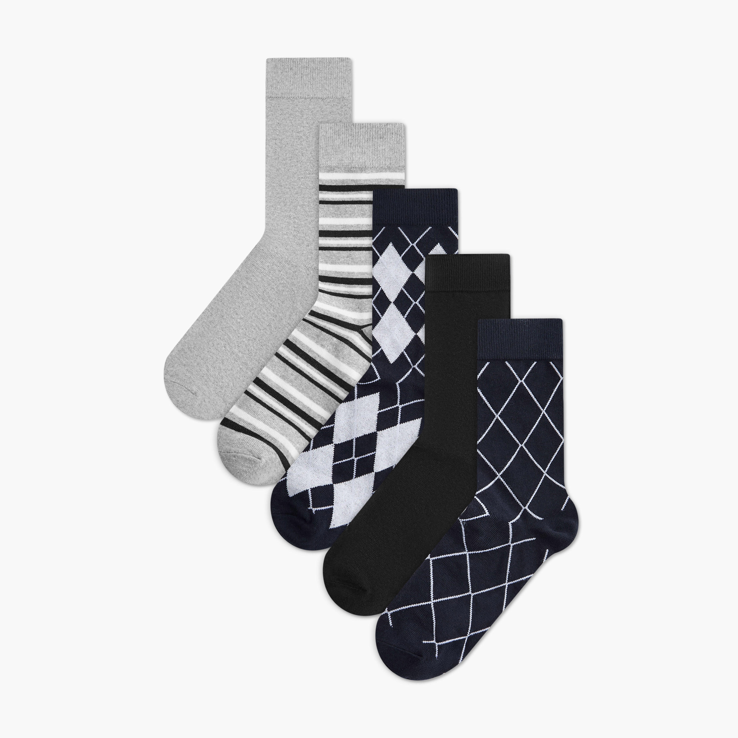 LBL by Shoexpress Men's Assorted Crew Length Socks - Set of 5-men-socks-image-1