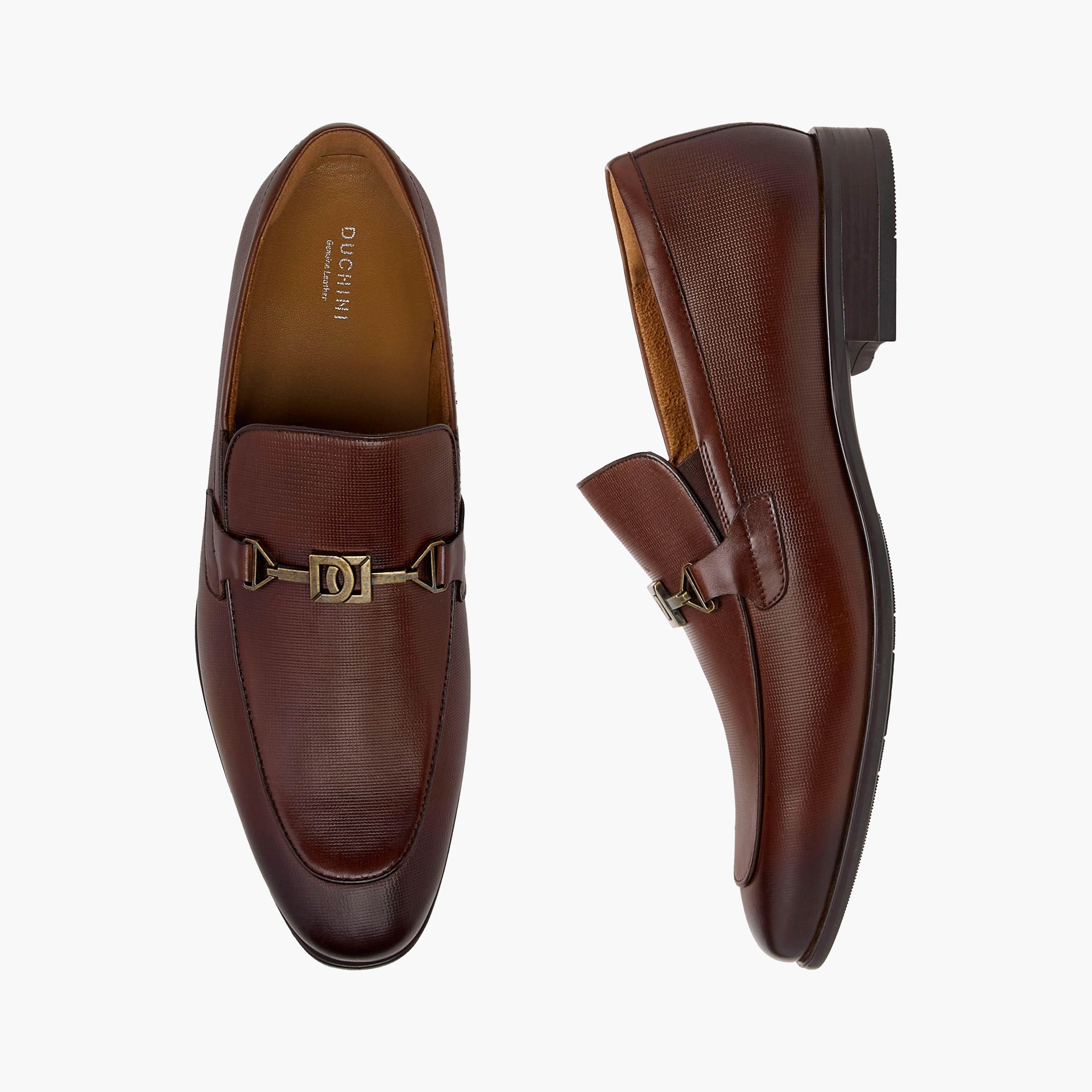 Duchini Men's Leather Metal Accent Slip-On Loafers-men-shoes-loafersandmoccasins-image-1