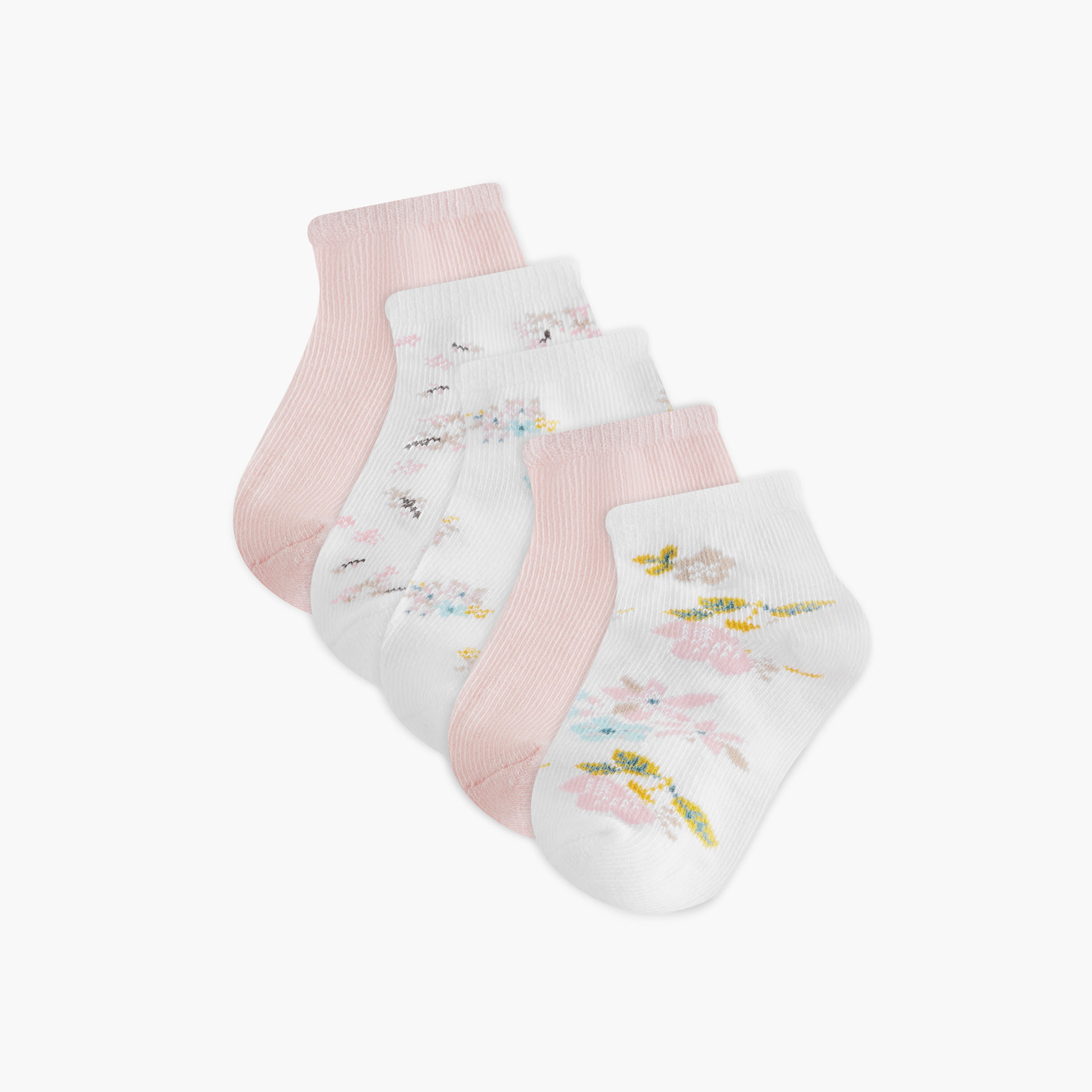 Barefeet Assorted Ankle Length Socks - Set of 5-girls-accessories-socks-image-1