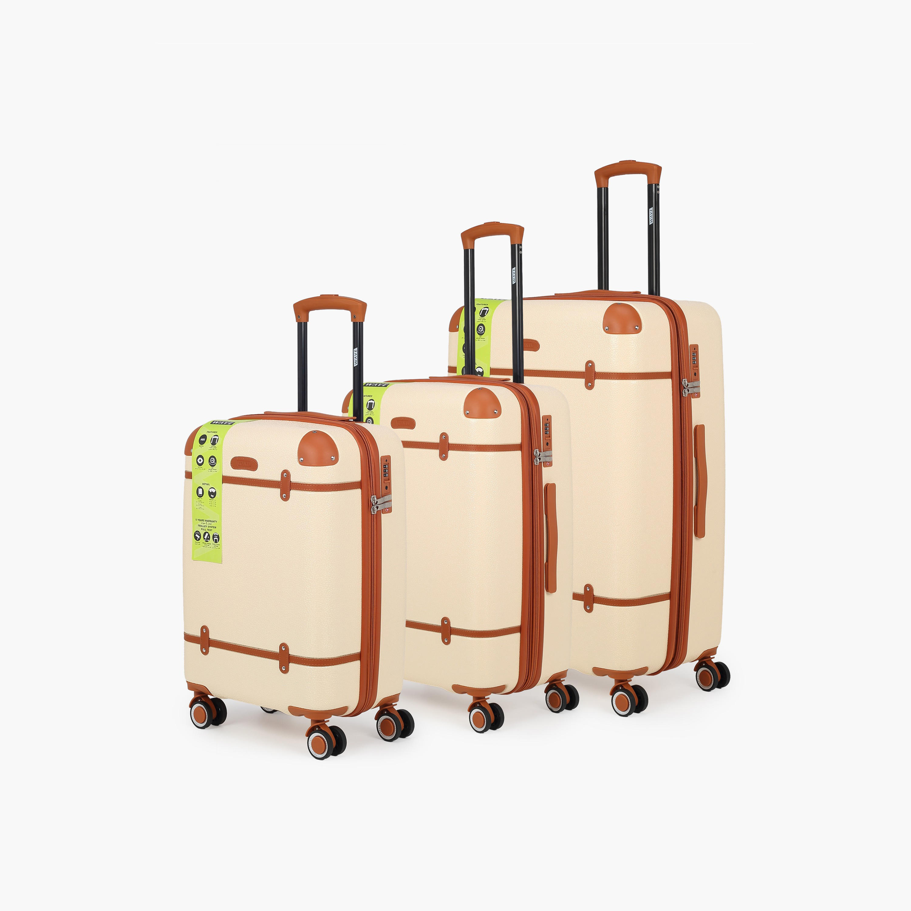WAVE 3-Piece Hardcase Luggage Trolley Set with Lock-travel-luggagesandbags-luggage-image-1