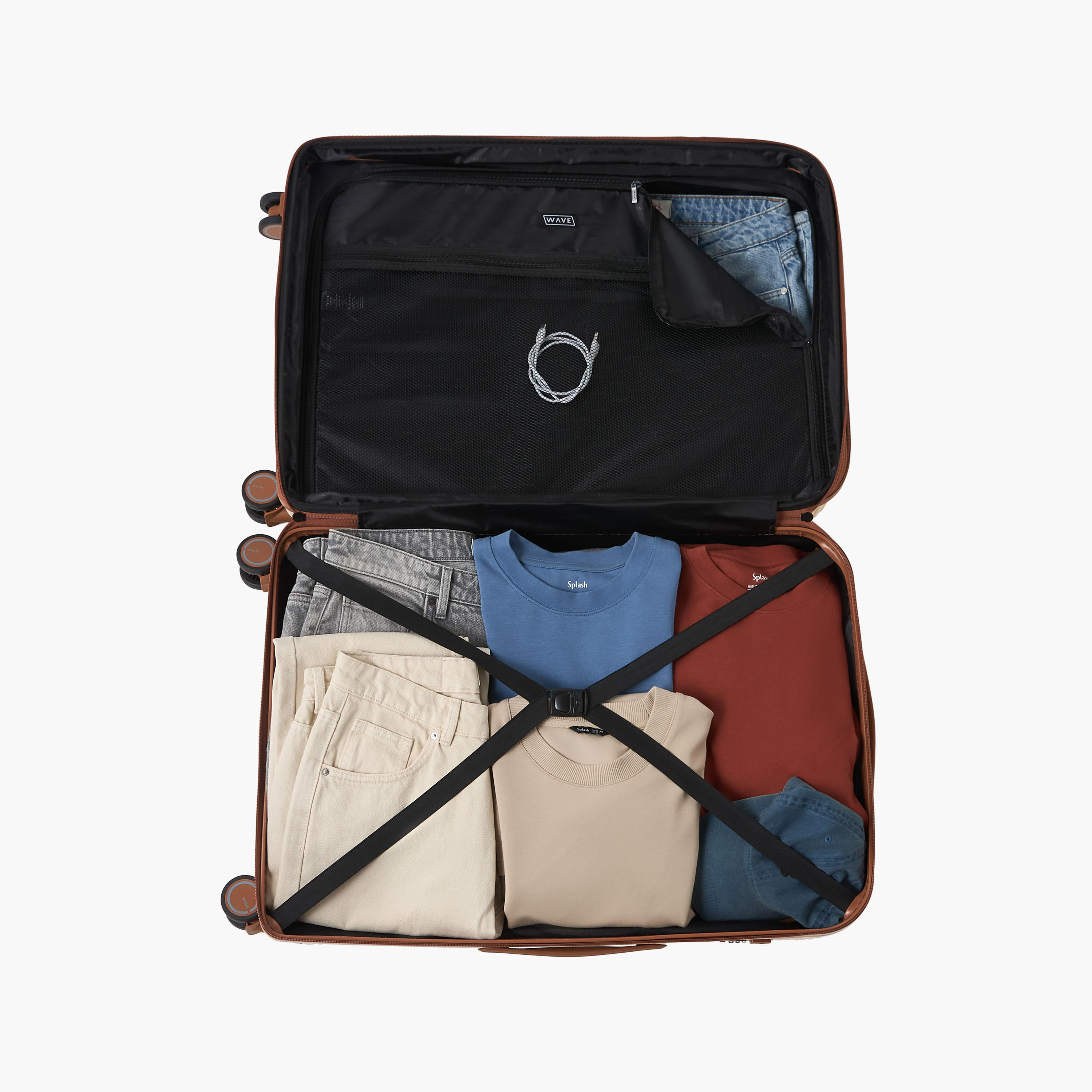 WAVE 3-Piece Textured Hardcase Luggage Trolley with Retractable Handle Set-travel-luggagesandbags-luggage-image-14