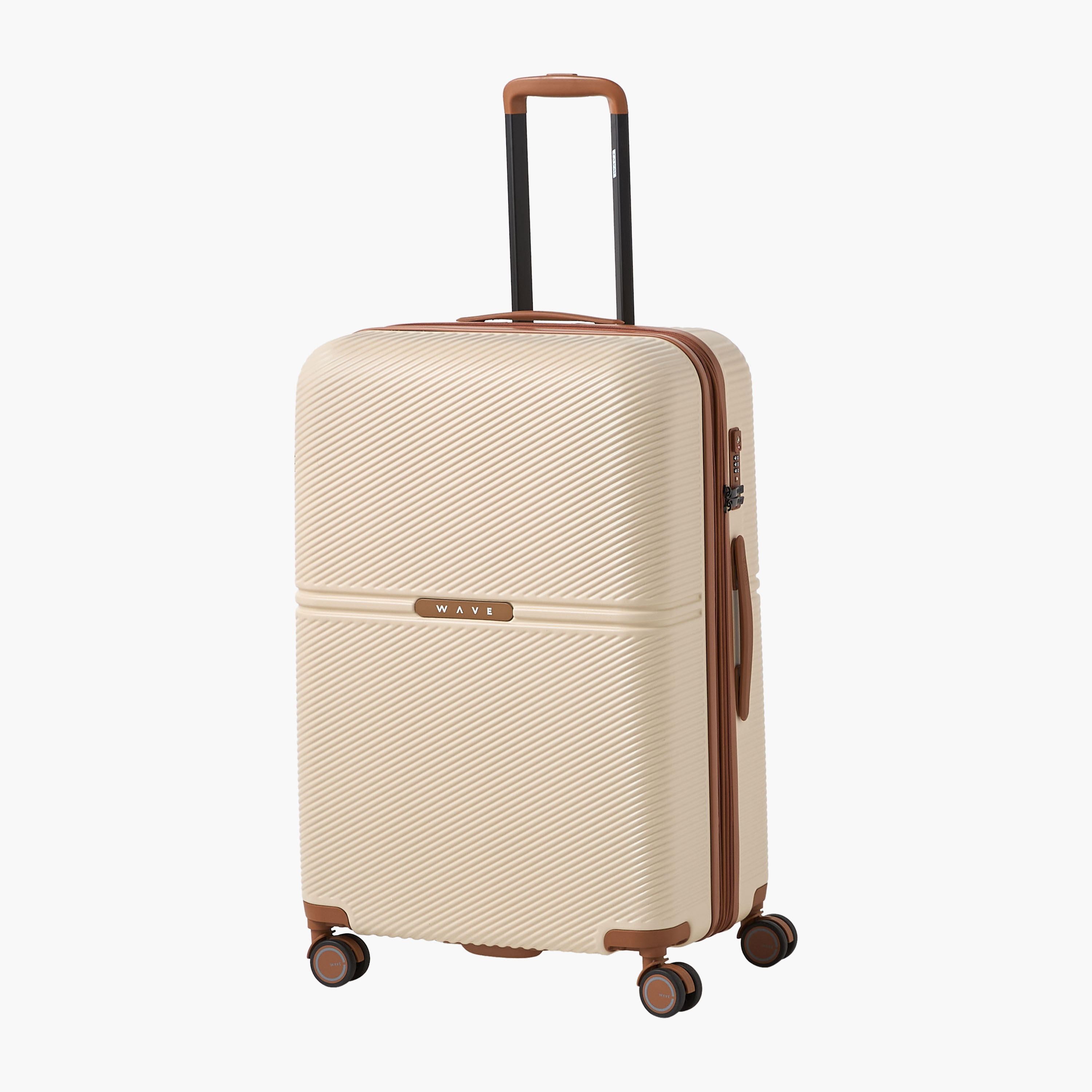 WAVE 3-Piece Textured Hardcase Luggage Trolley with Retractable Handle Set-travel-luggagesandbags-luggage-image-5