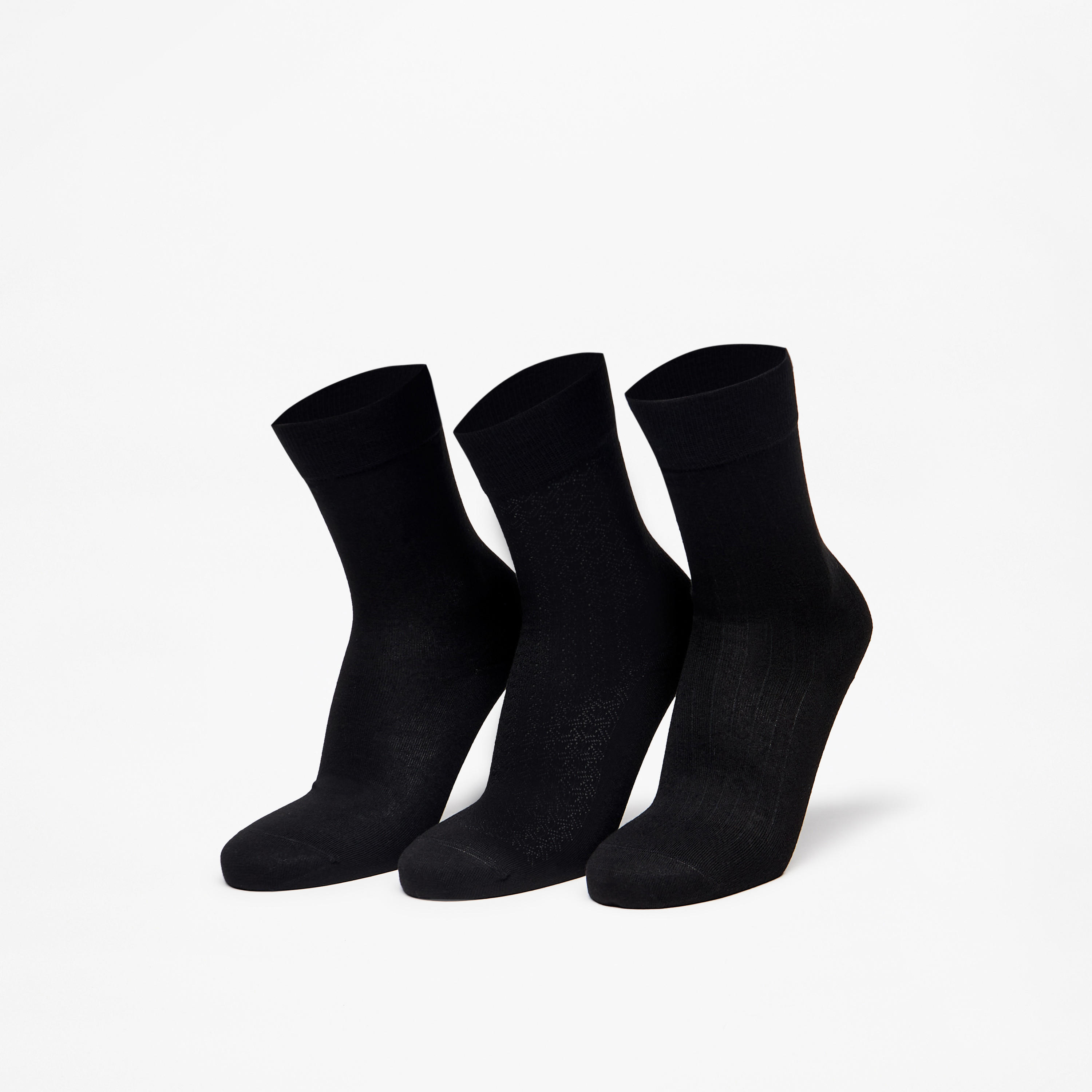 Duchini Textured Crew Length Socks - Set of 3-men-socks-image-1