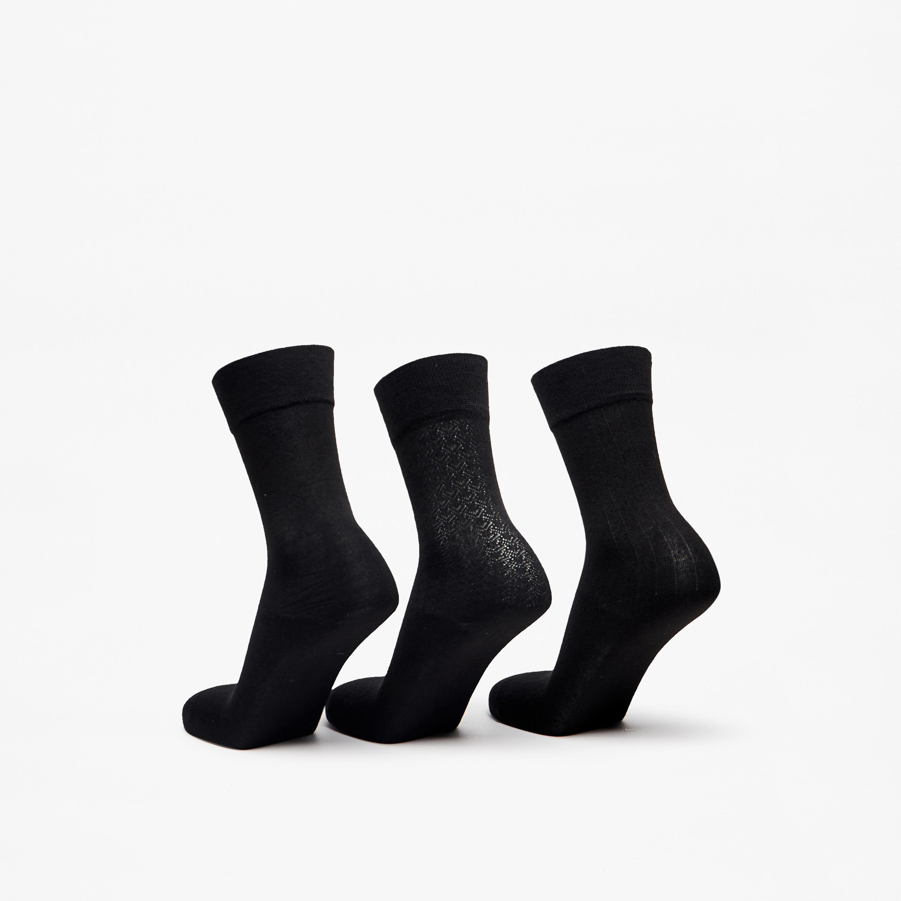 Duchini Textured Crew Length Socks - Set of 3-men-socks-image-3