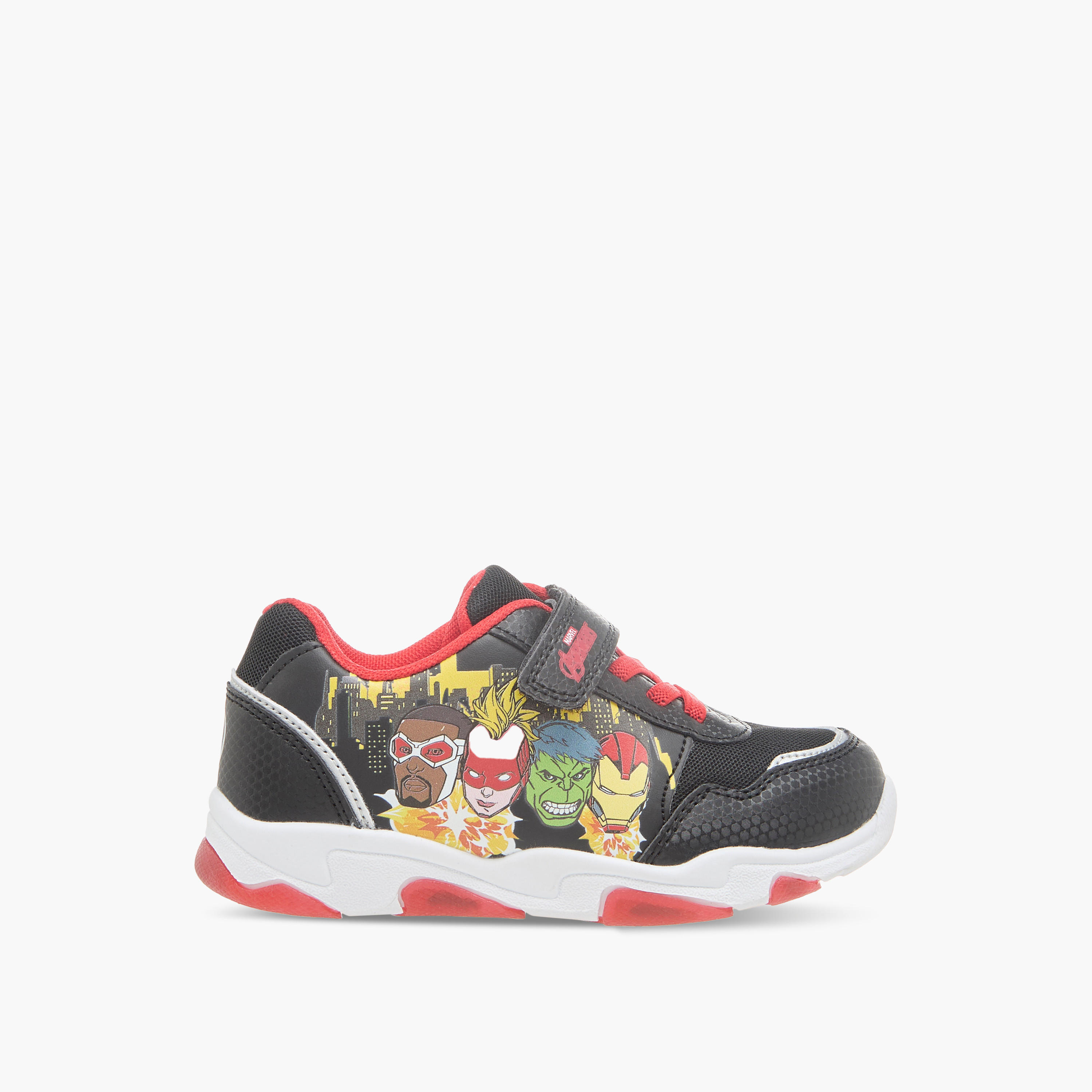 حذاء سنيكرز مضيء بشريط إغلاق لاصق وطبعات أفينجرز-boys-shoes-sneakers-image-3