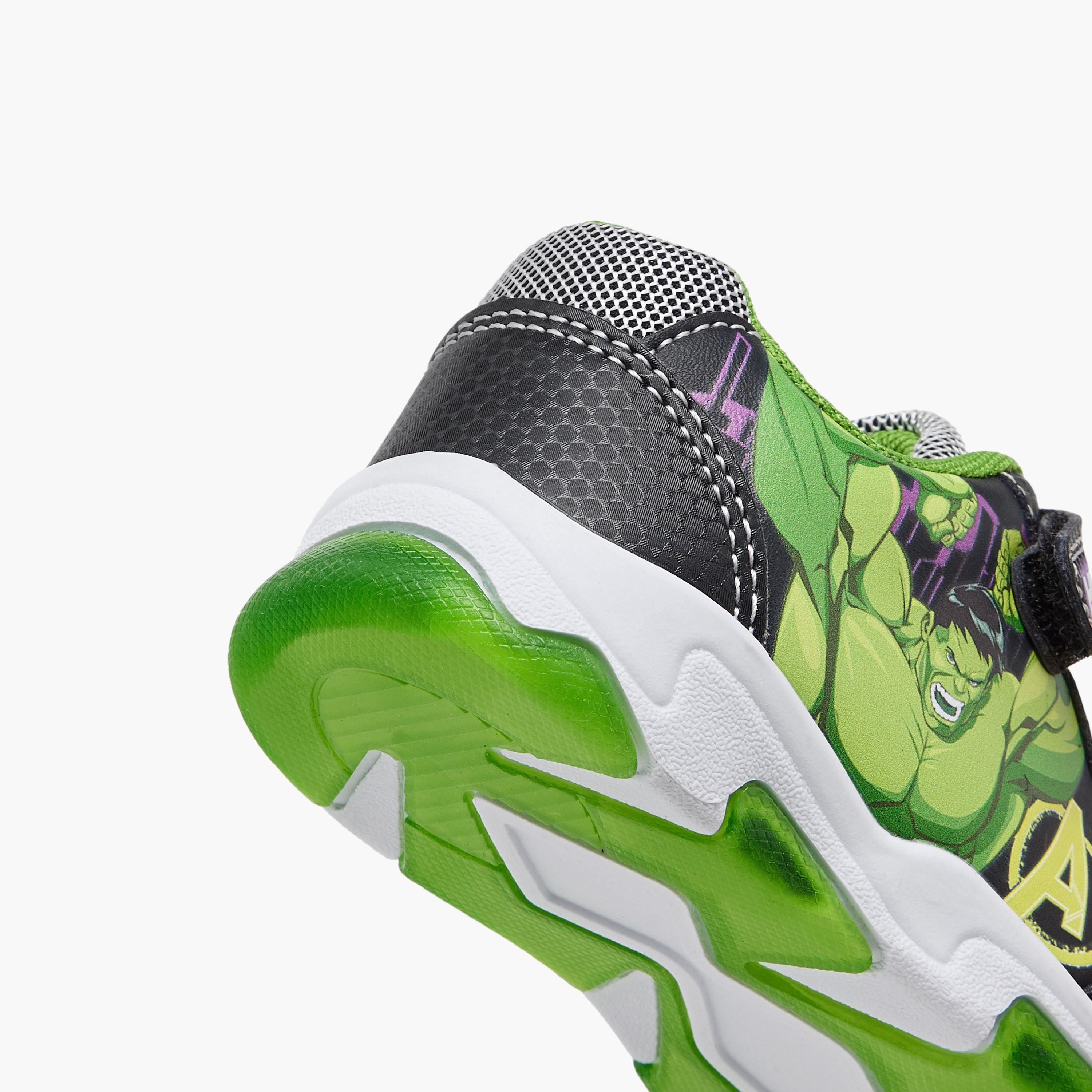 Hulk Print Light-Up Sneakers with Hook and Loop Closure-boys-shoes-sneakers-image-6