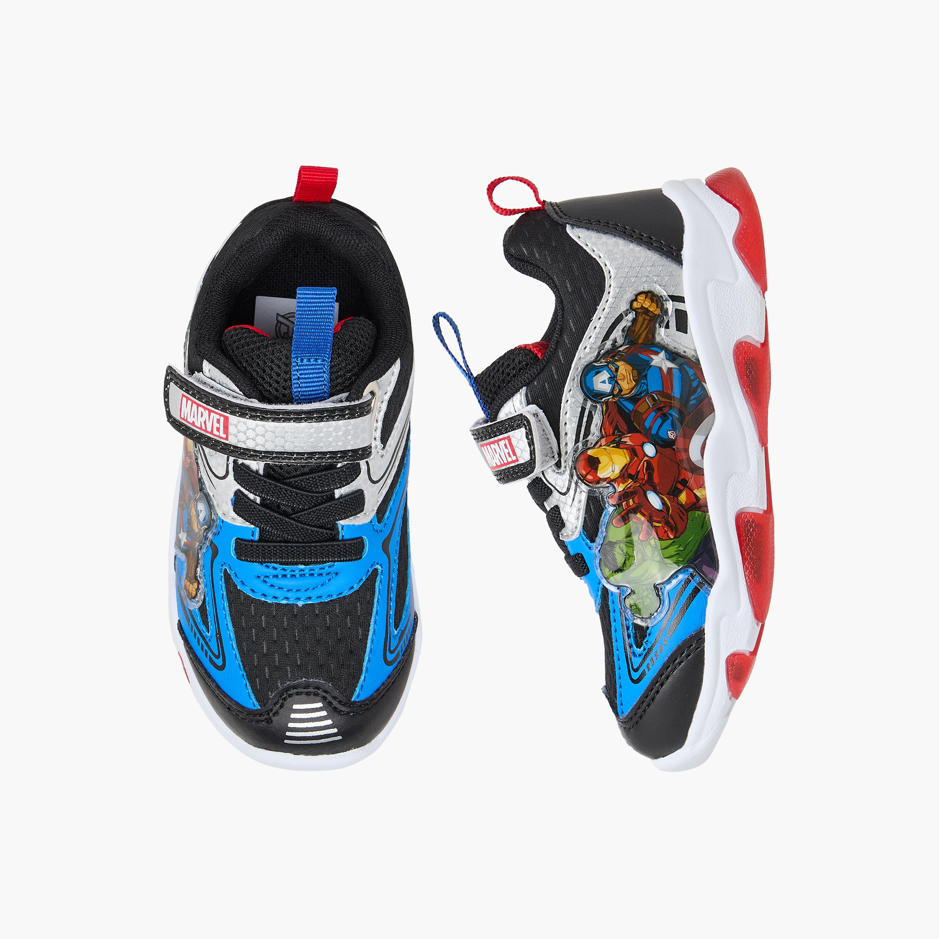 حذاء سنيكرز بشريط إغلاق لاصق وإضاءة وطبعات أفينجرز-boys-shoes-sneakers-image-1