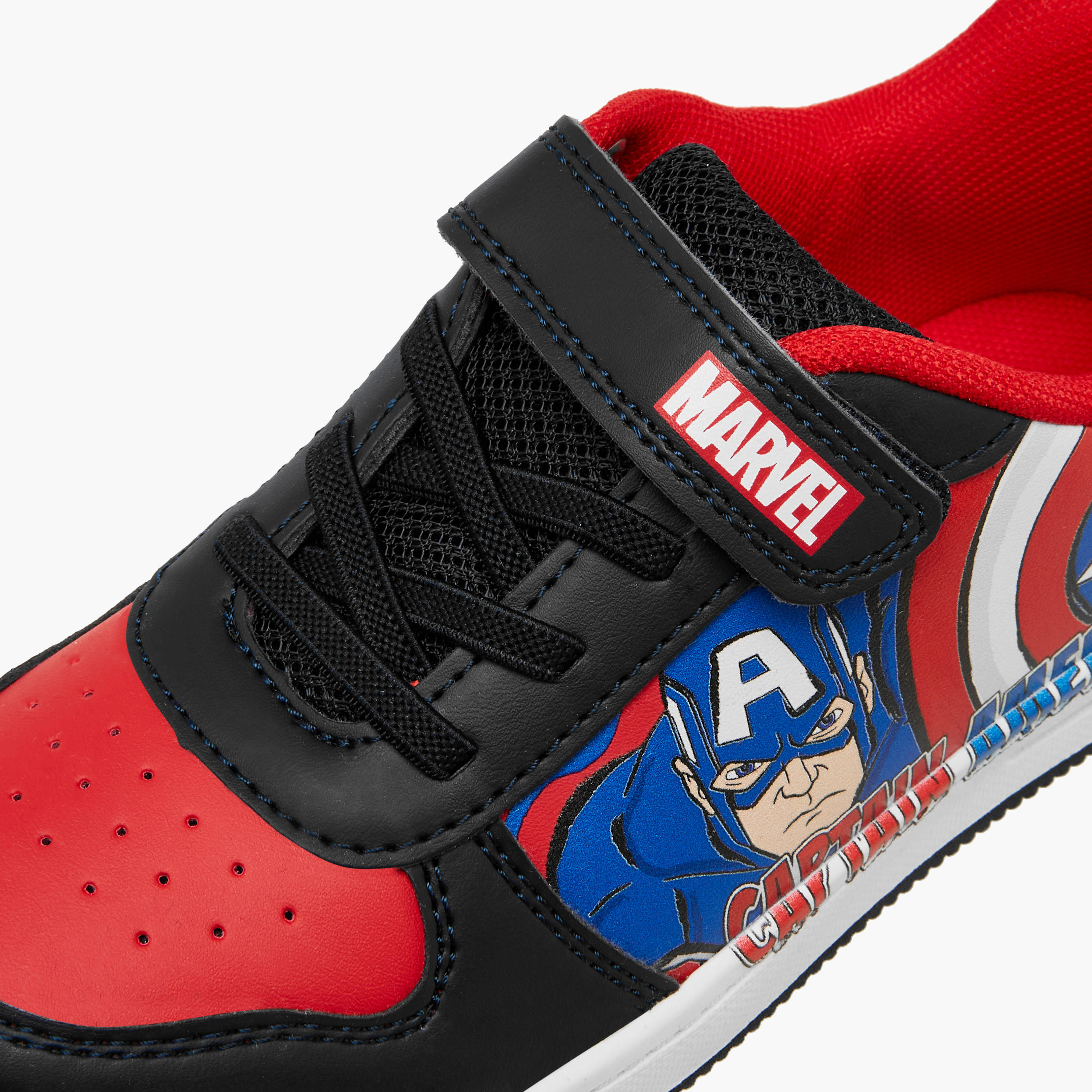 Marvel Captain America Print Sneakers with Hook and Loop Closure-boys-shoes-sneakers-image-4