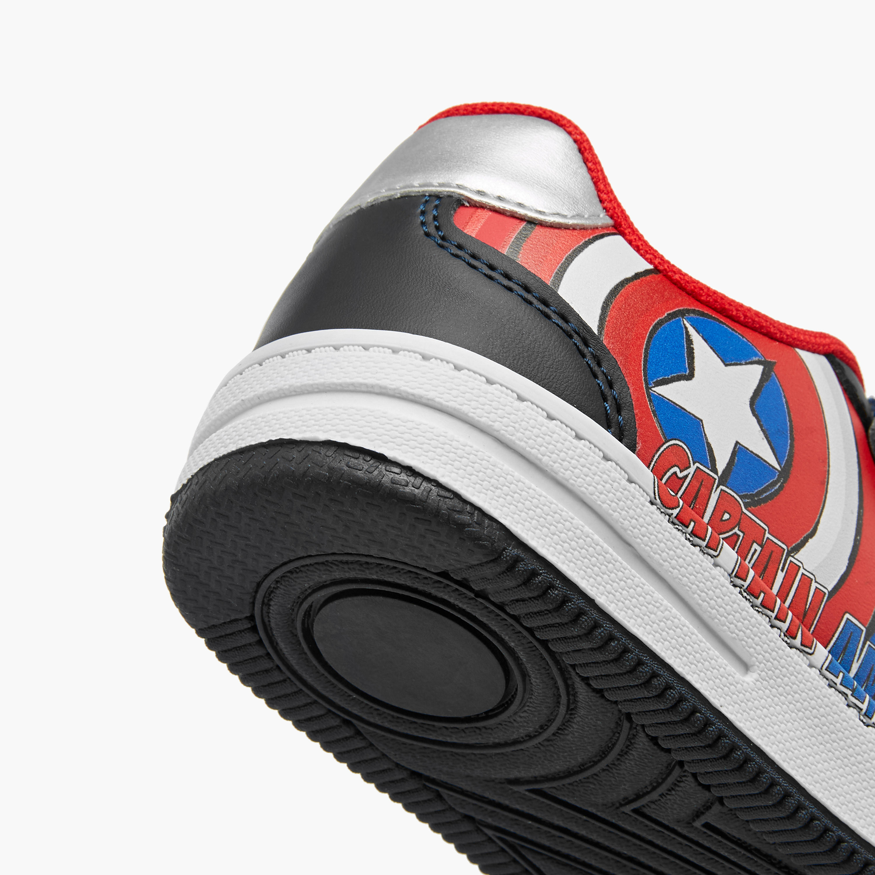 Marvel Captain America Print Sneakers with Hook and Loop Closure-boys-shoes-sneakers-image-5