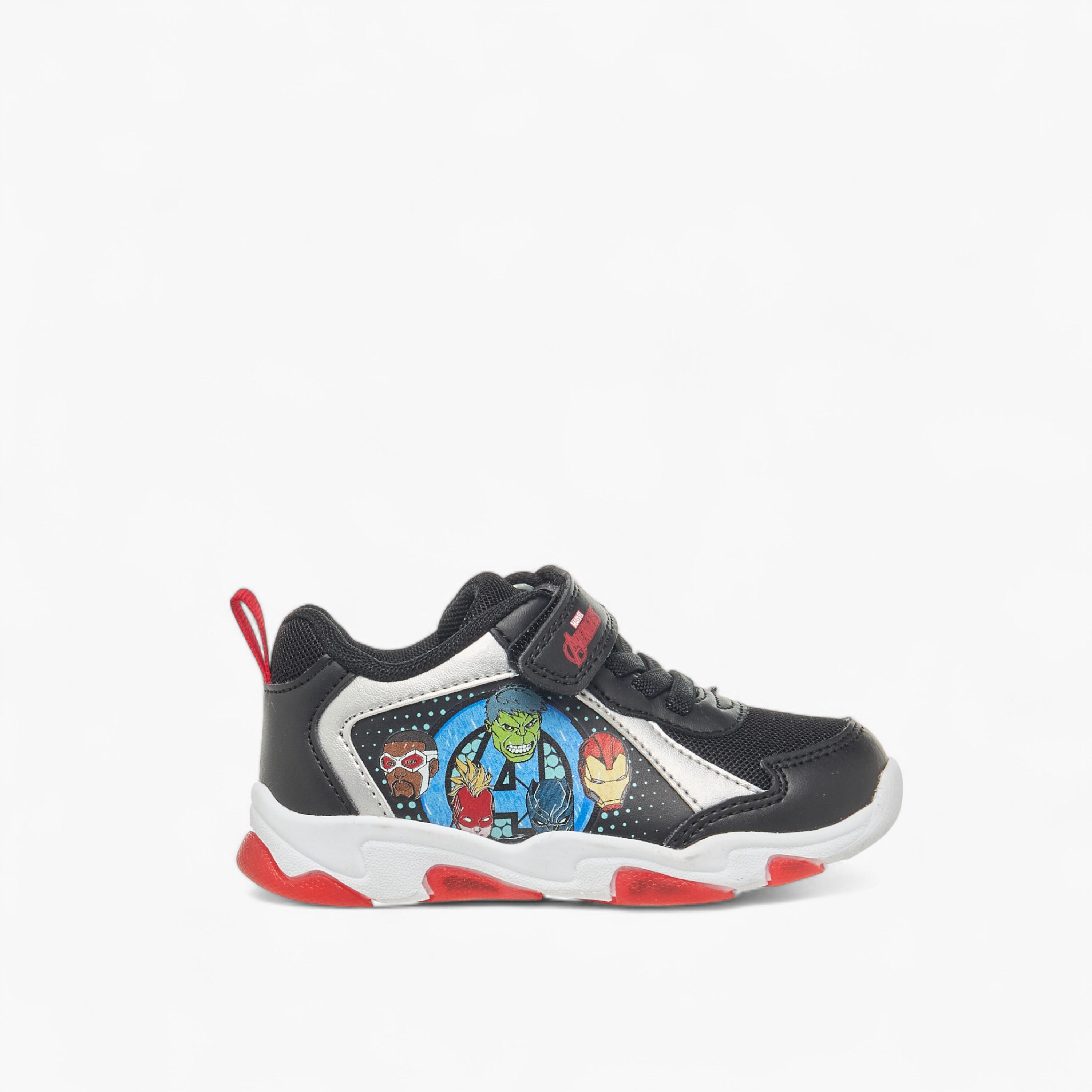 Marvel Boys Avengers Print Hook and Loop Light-Up Sneakers-boys-shoes-sneakers-image-3