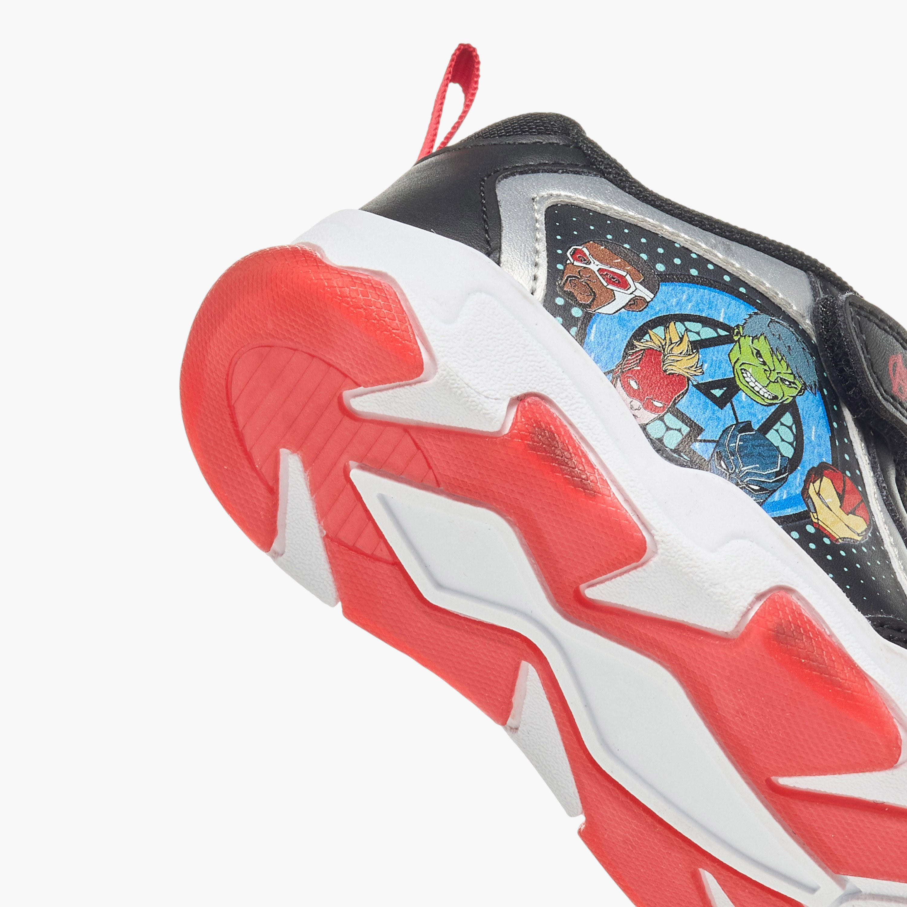 Marvel Boys Avengers Print Hook and Loop Light-Up Sneakers-boys-shoes-sneakers-image-6