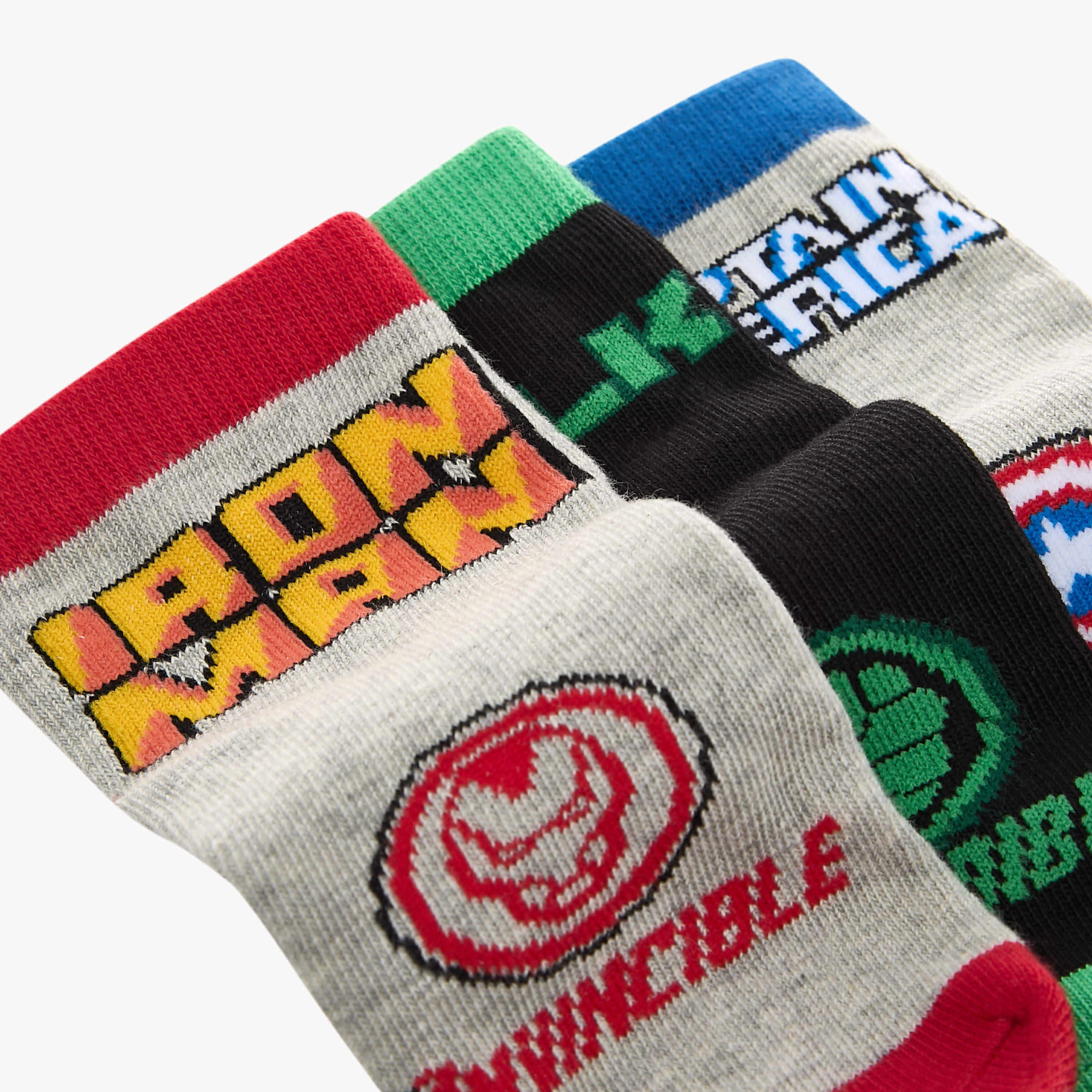 جوارب طول الكاحل بطبعات أفينجرز- طقم من 3 أزواج-boys-accessories-socks-image-4