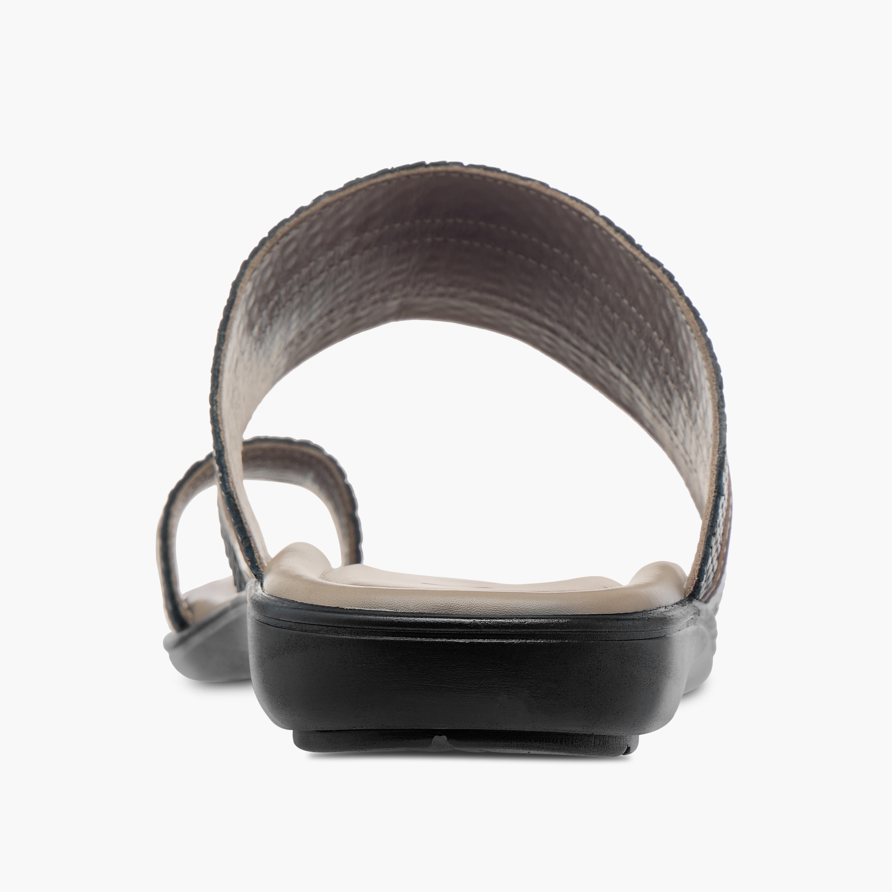 Al Waha Textured Textured Slip-On Arabic Sandals with Toe Loop Detail-men-shoes-sandals-image-4