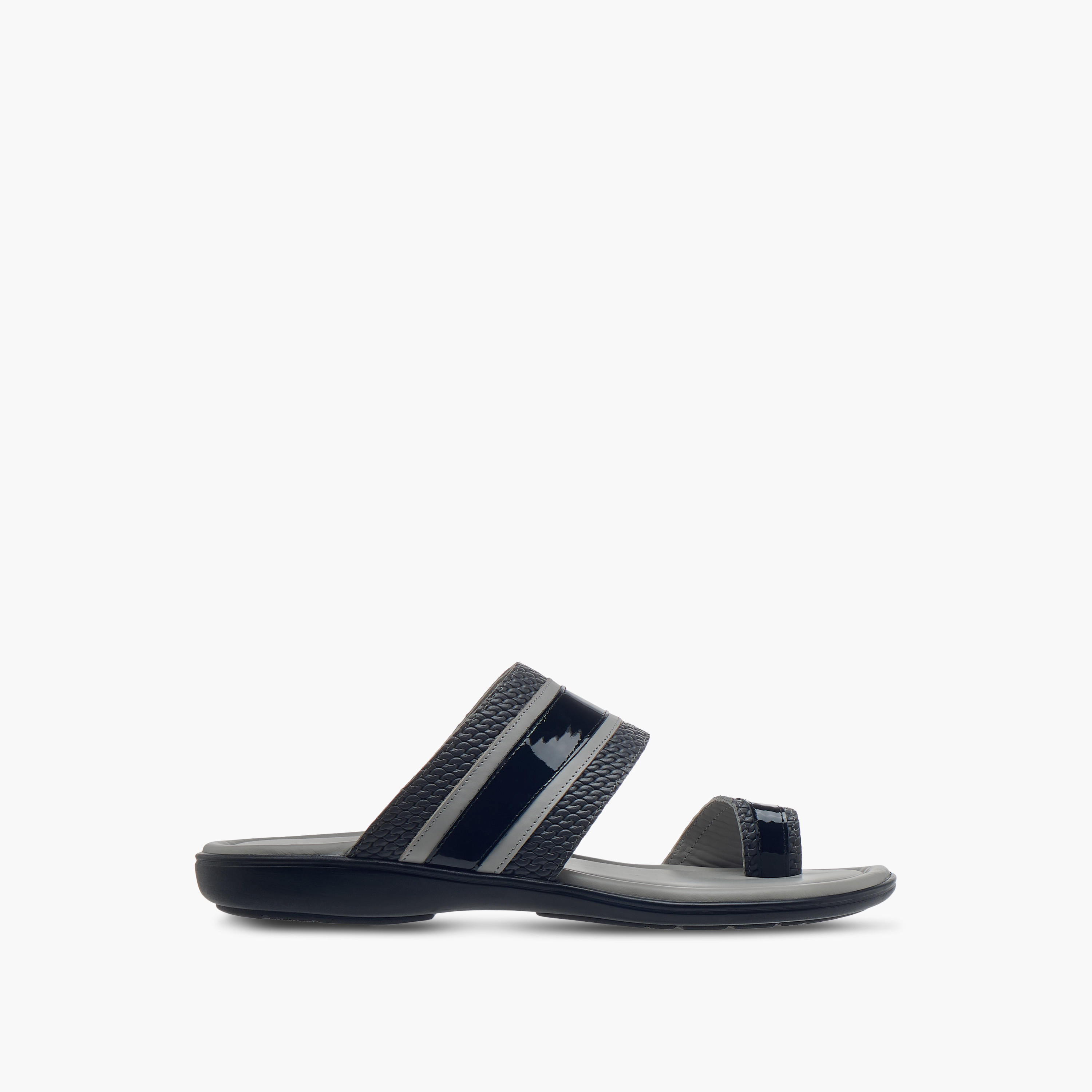 Al Waha Textured Textured Slip-On Arabic Sandals with Toe Loop Detail-men-shoes-sandals-image-2