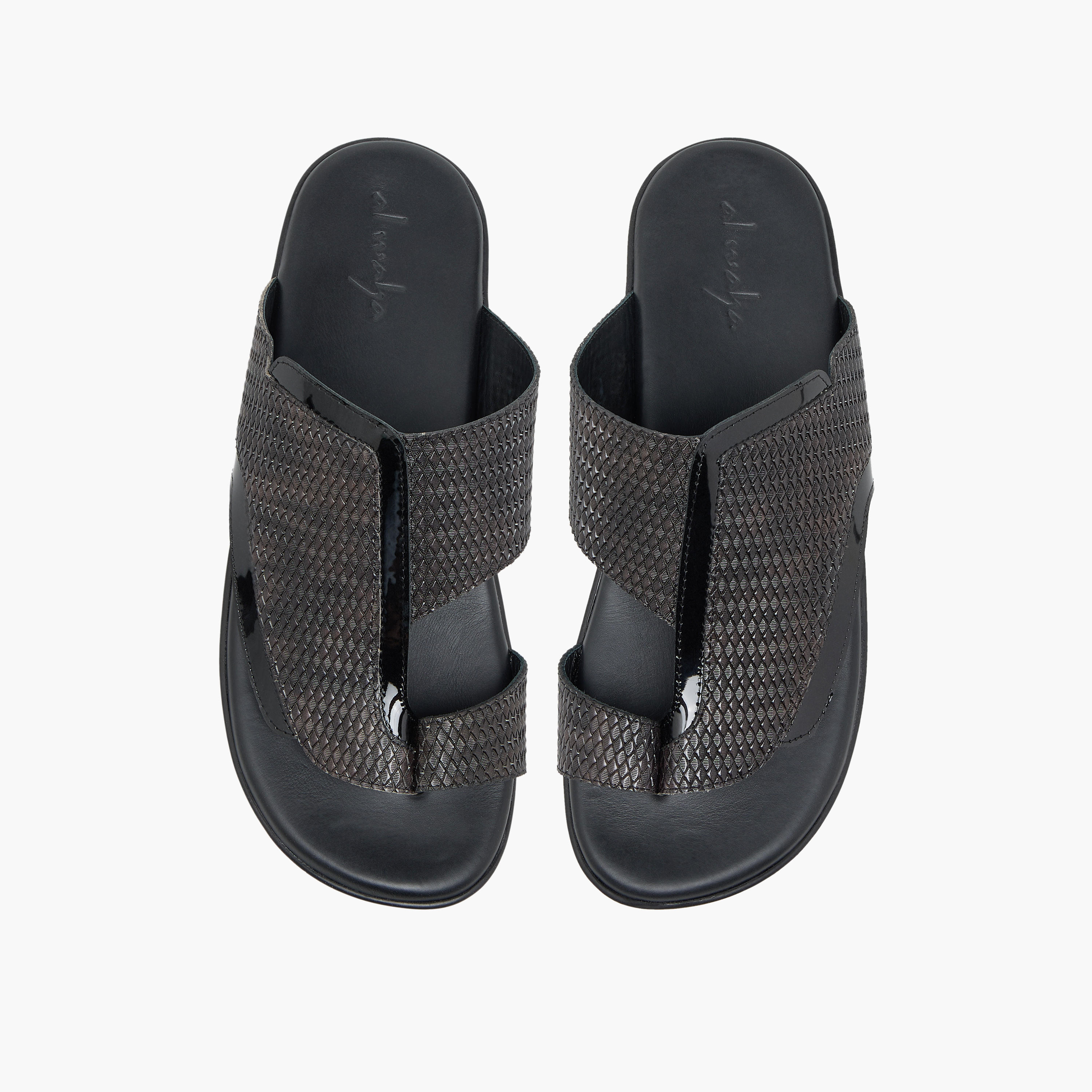 صندل عربي جلد بارز الملمس للرجال من الواحة-men-shoes-sandals-image-1