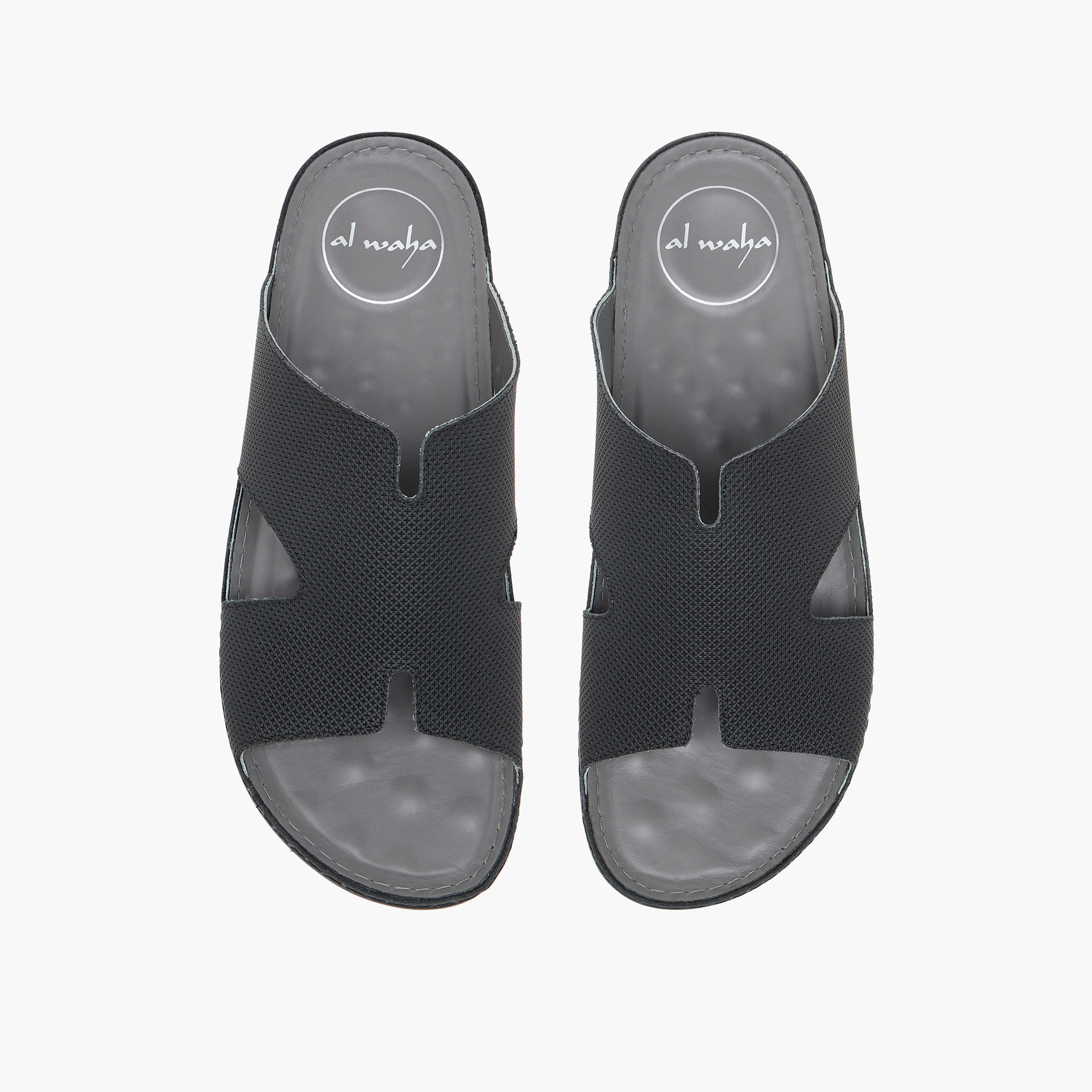 Al Waha Men Textured Leather Arabic Sandals-men-shoes-sandals-image-1