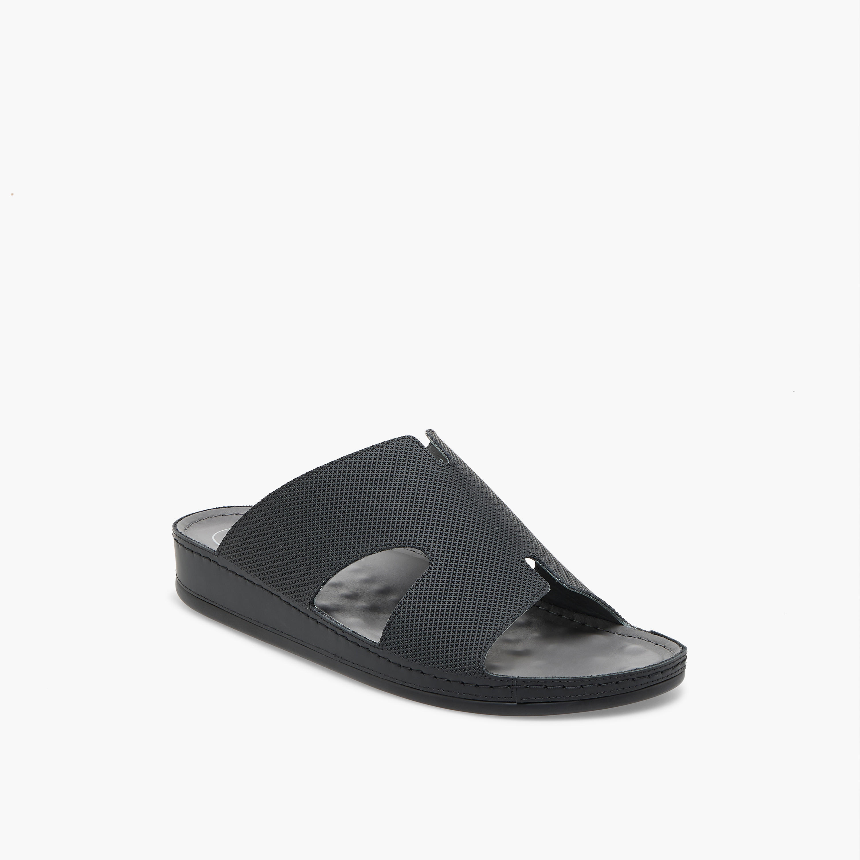 Al Waha Men Textured Leather Arabic Sandals-men-shoes-sandals-image-2
