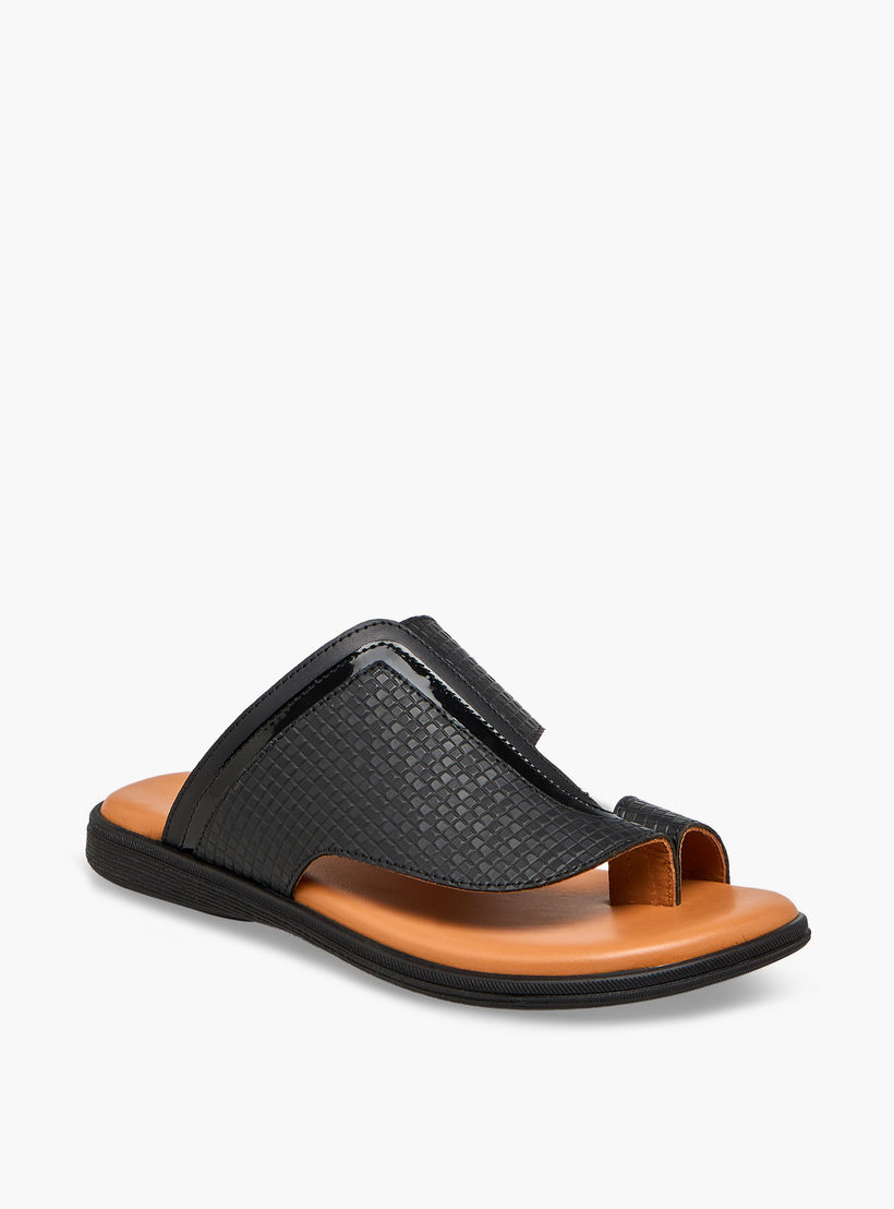 Al Waha Boys Textured Arabic Sandals-boys-shoes-sandals-image-2