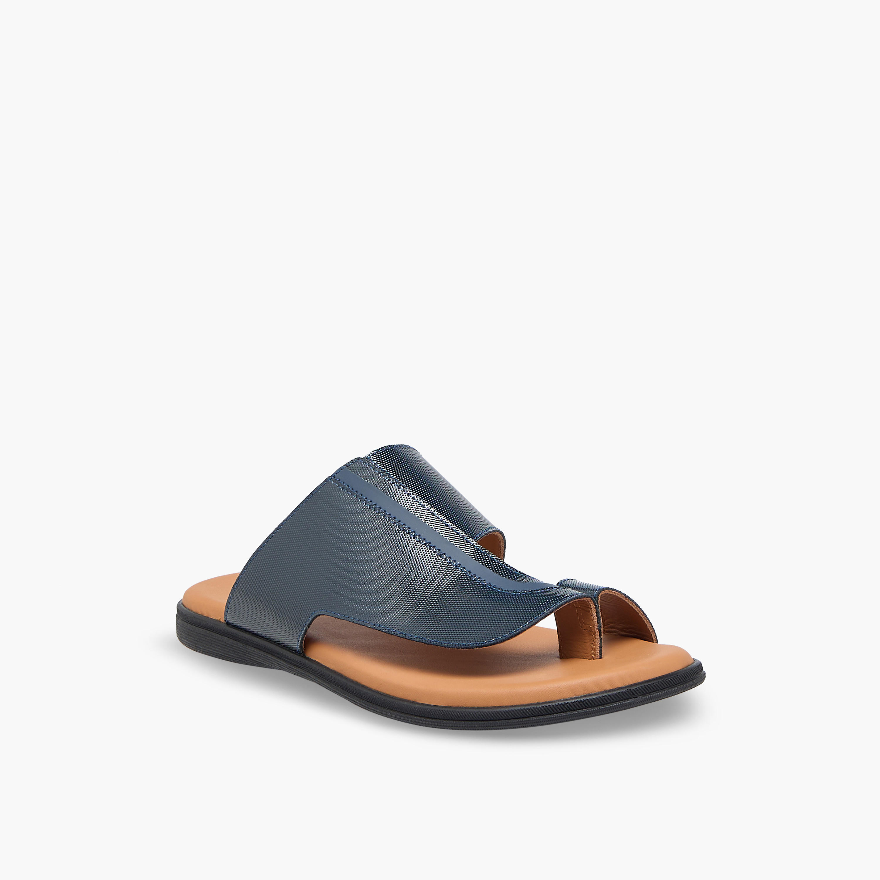 Al Waha Boys Slip-On Leather Arabic Sandals-boys-shoes-sandals-image-2