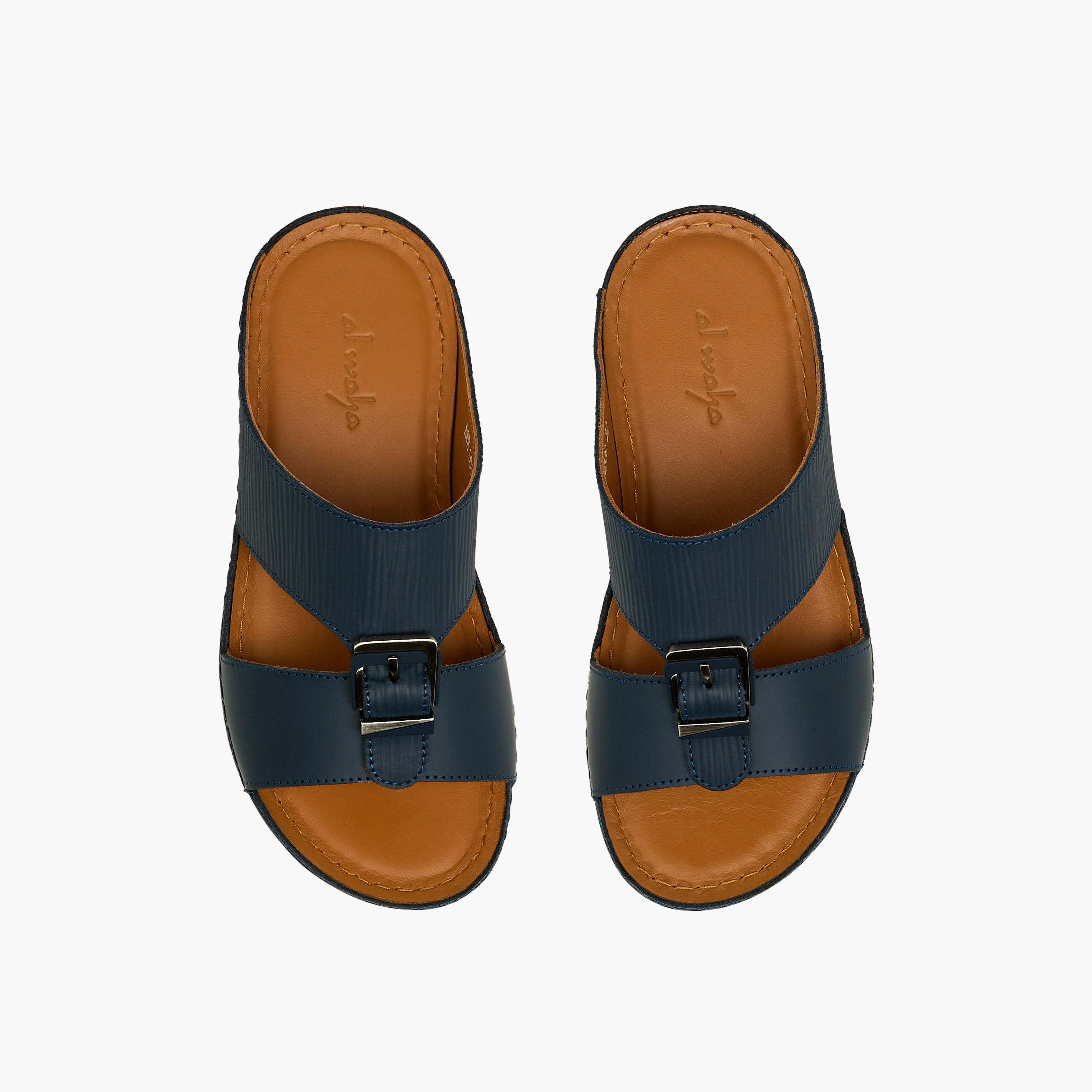 Al Waha Boys Textured Leather Arabic Sandals-boys-shoes-sandals-image-1
