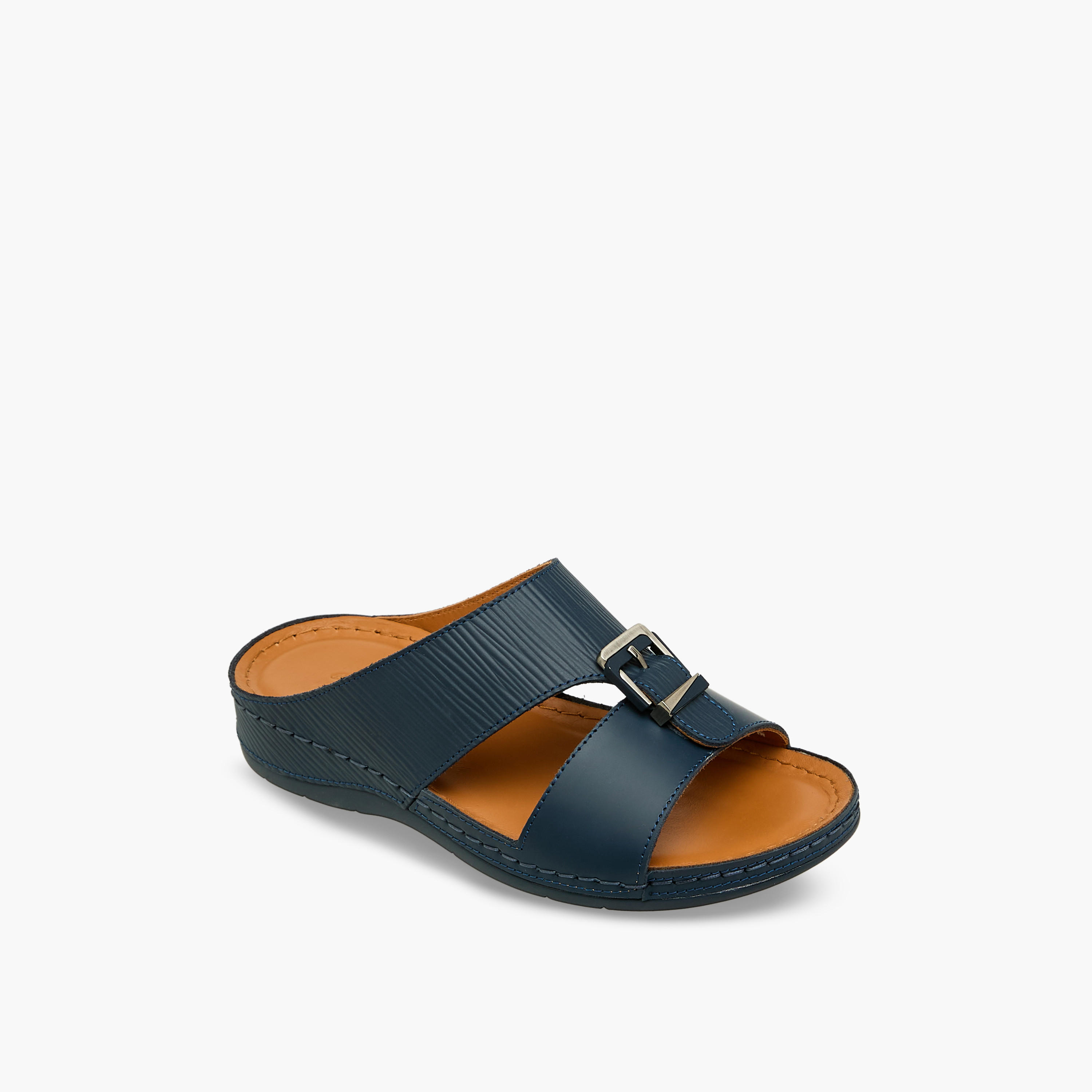 Al Waha Boys Textured Leather Arabic Sandals-boys-shoes-sandals-image-2