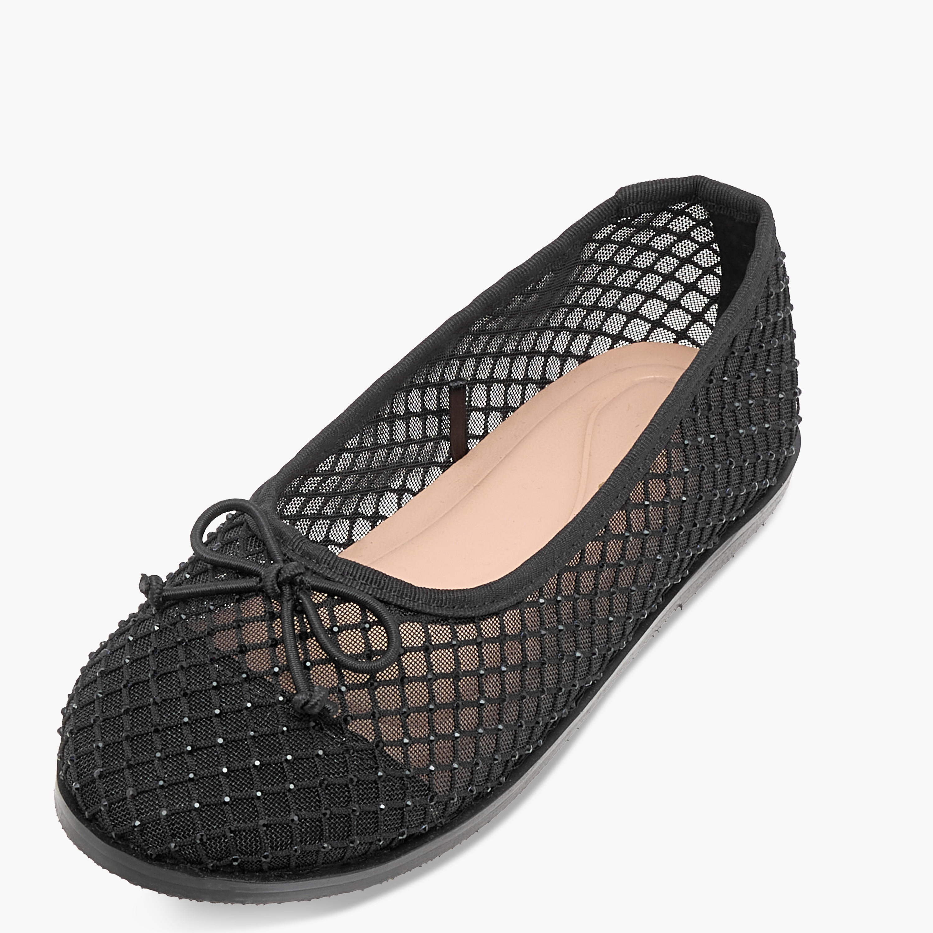 Juniors Bow Accent Slip-On Ballerina Shoes-girls-shoes-ballerinas-image-6