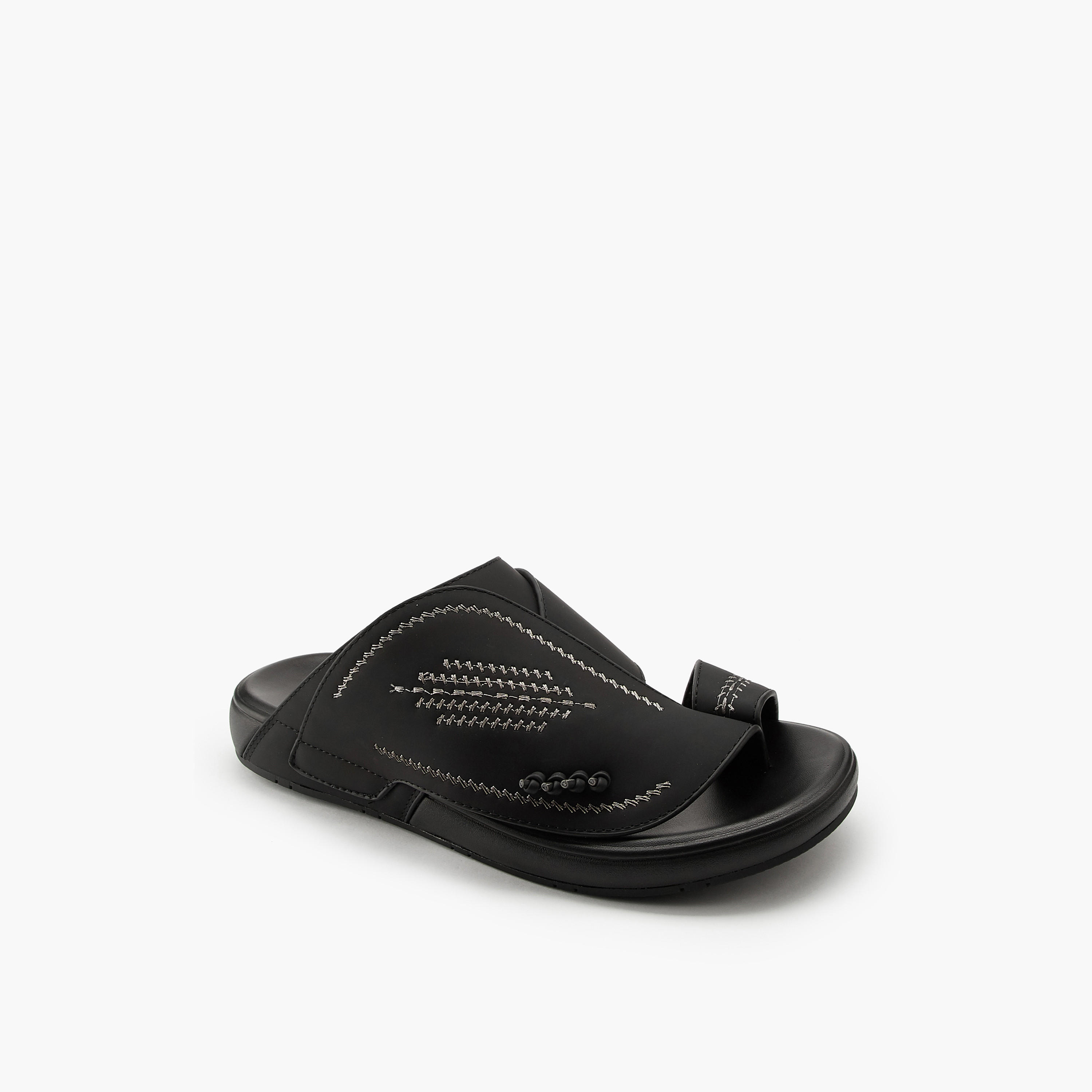 Duchini Men's Embroidered Slip-On Arabic Sandals-men-shoes-sandals-image-3