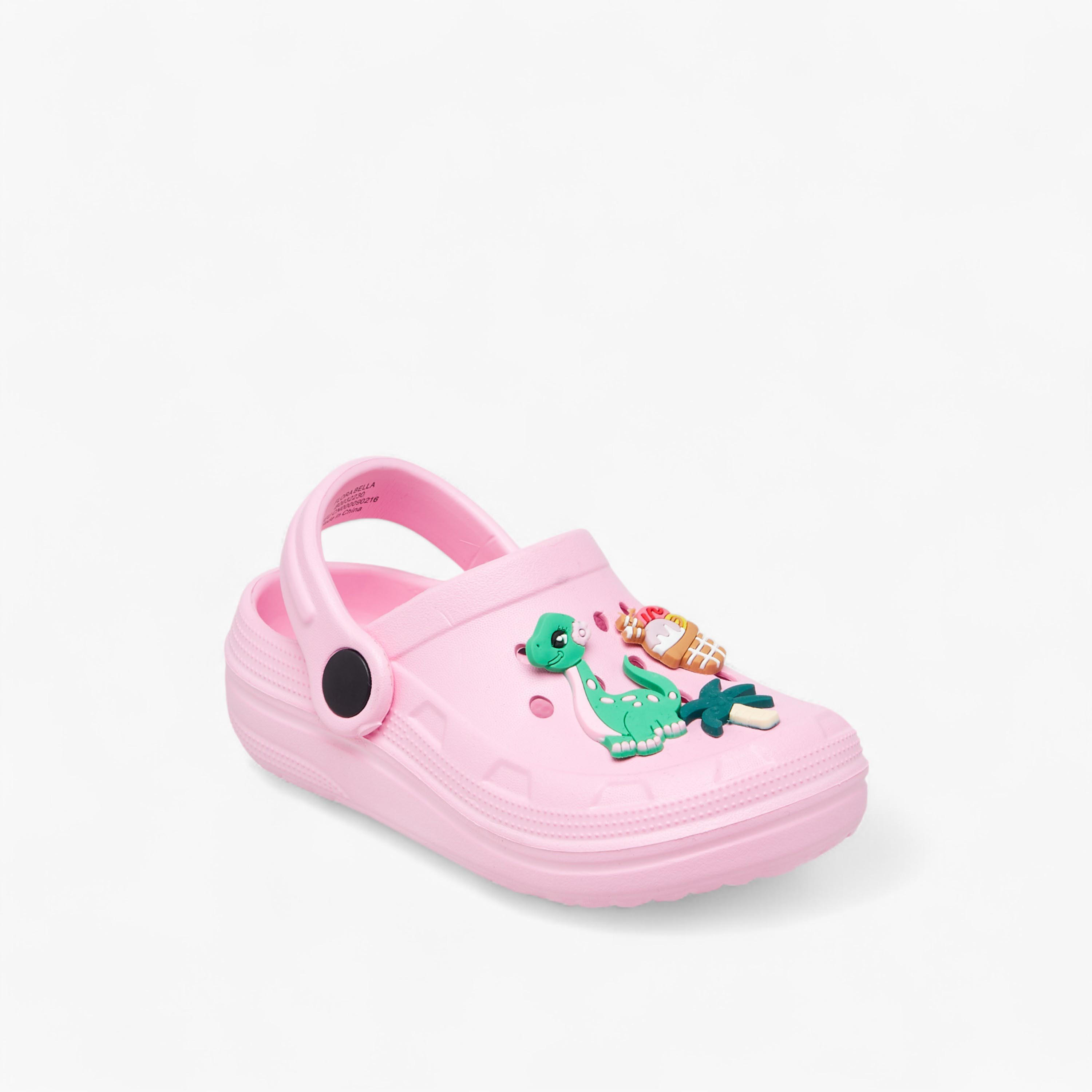 Flora Bella Dinosaur Accent Clogs with Backstrap-girls-shoes-flipflopsandslides-image-2