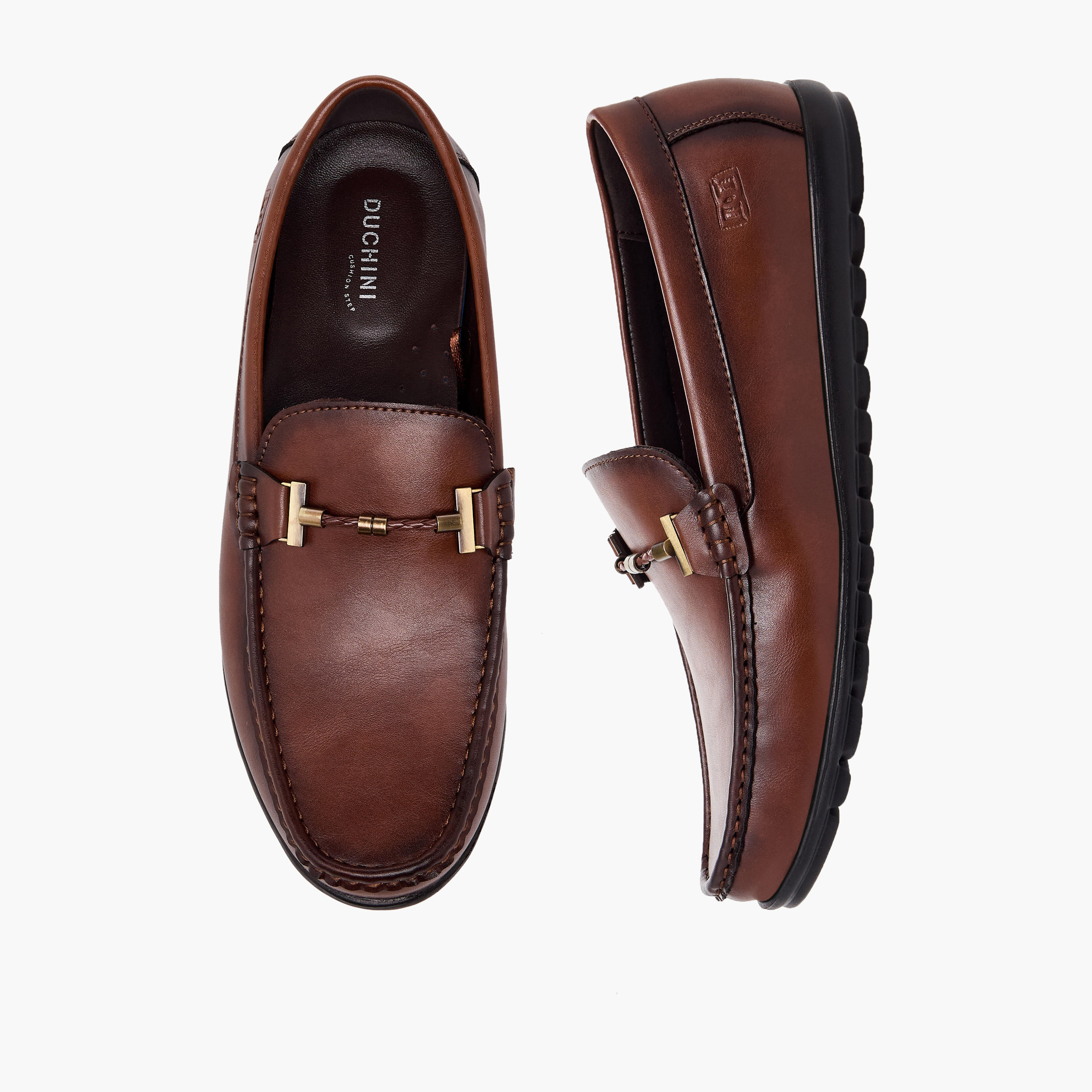 Duchini Men Metal Accent Slip-on Loafers-men-shoes-formalshoes-image-1