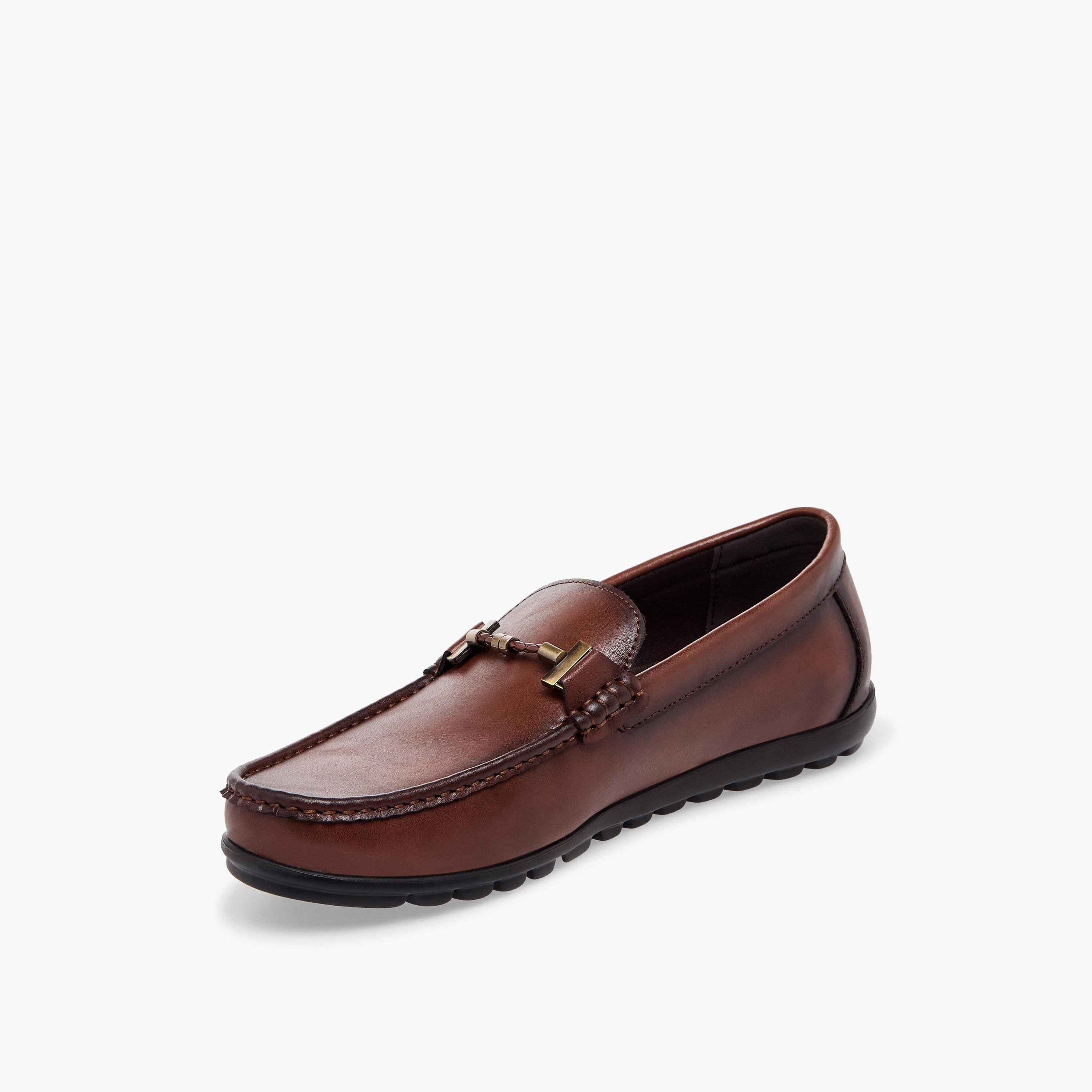 Duchini Men Metal Accent Slip-on Loafers-men-shoes-formalshoes-image-4
