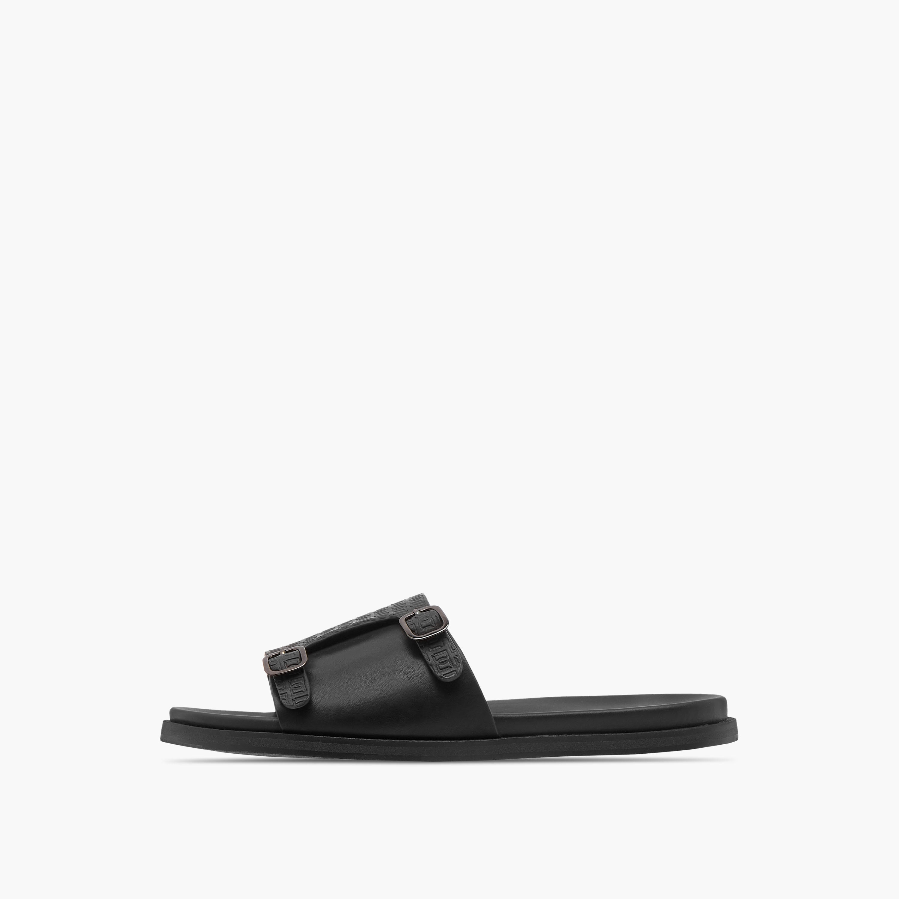 Duchini Men's Monogram Embossed Slip-On Comfort Sandals-men-shoes-sandals-image-3