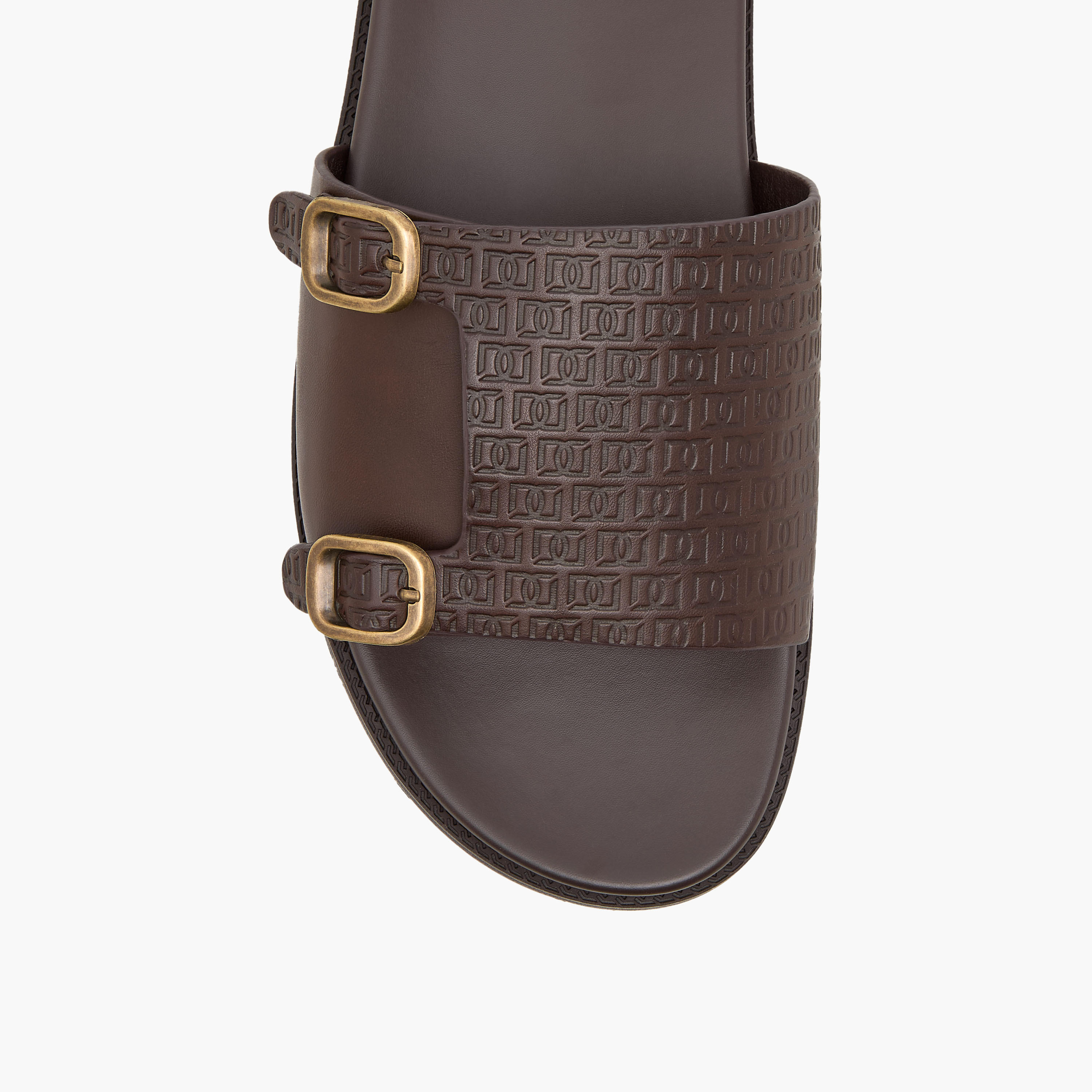 Duchini Men's Monogram Embossed Slip-On Comfort Sandals-men-shoes-sandals-image-4