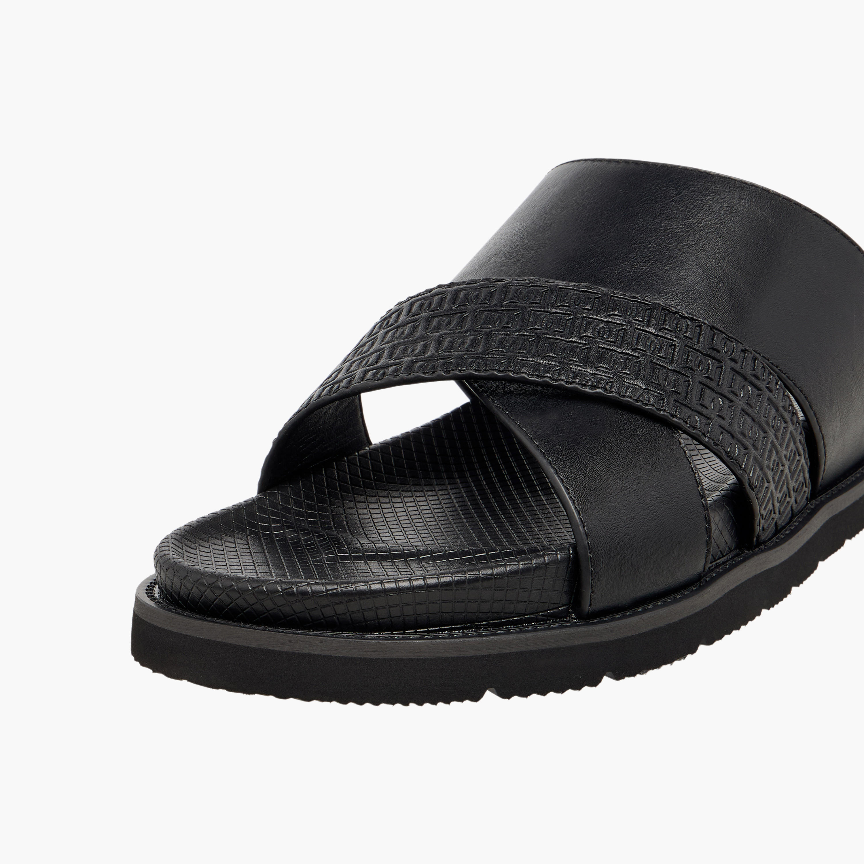 Duchini Men Textured Slip-On Comfort Sandals-men-shoes-sandals-image-4