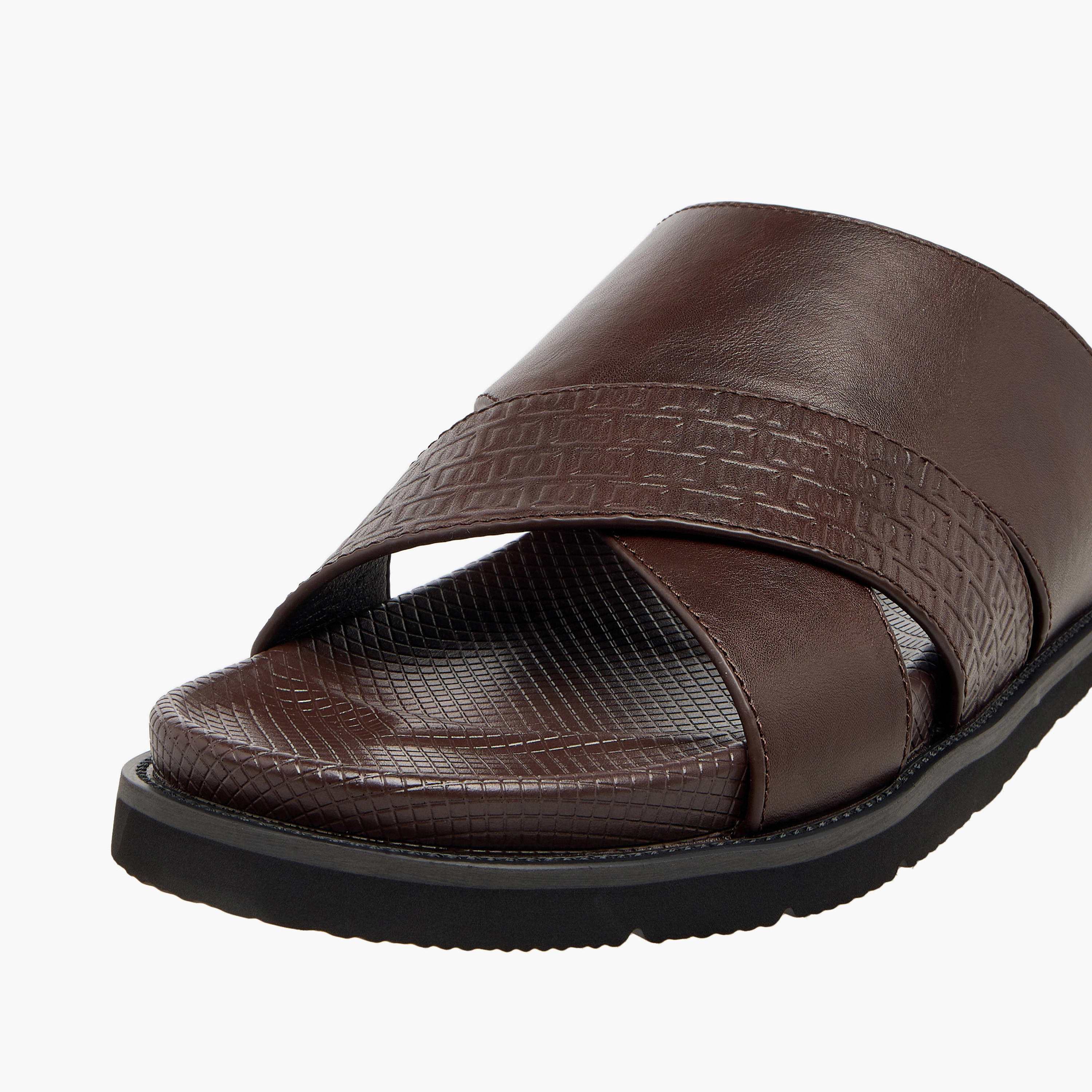 Duchini Men Textured Slip-On Comfort Sandals-men-shoes-sandals-image-4