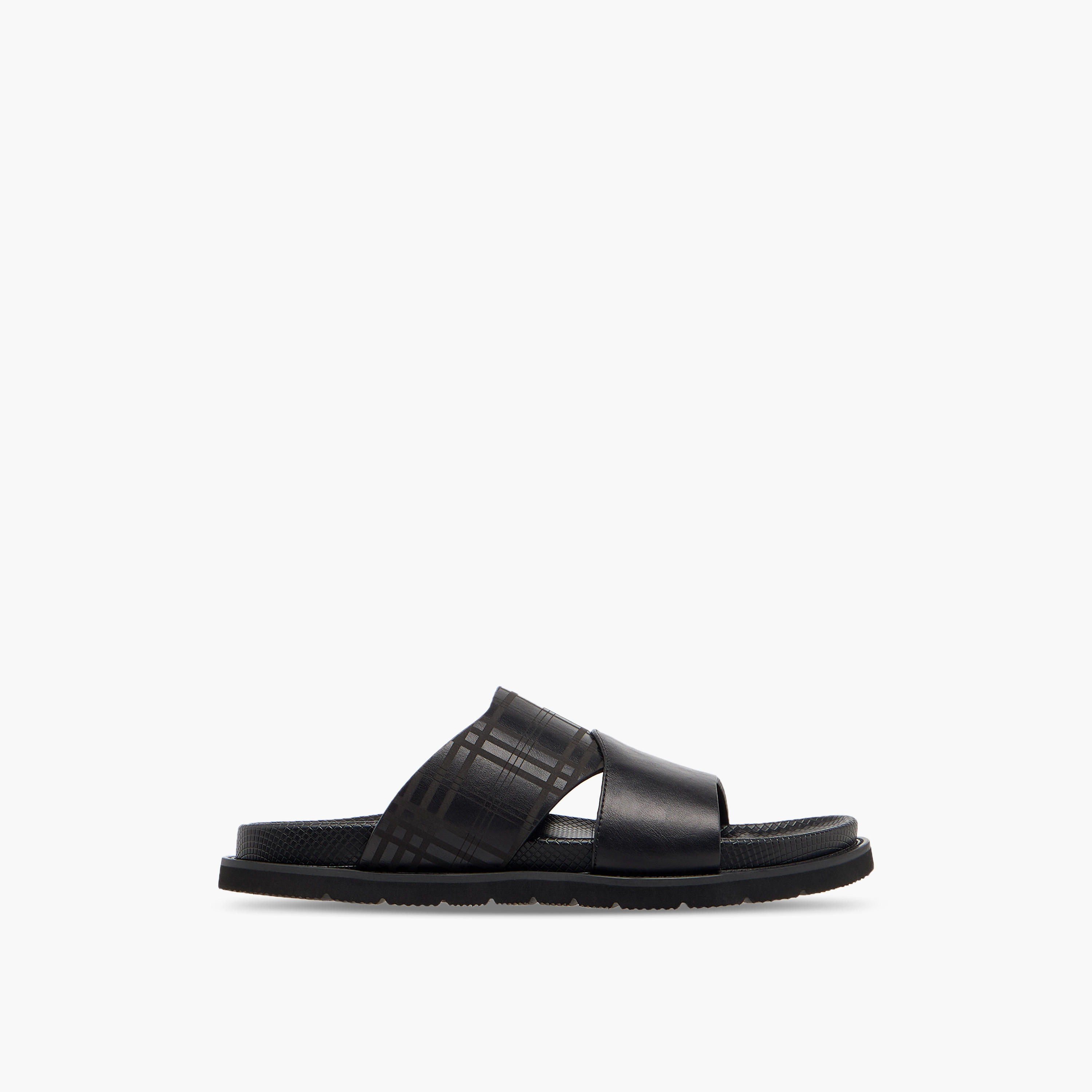 Duchini Men Checked Slip-On Comfort Sandals-men-shoes-sandals-image-3