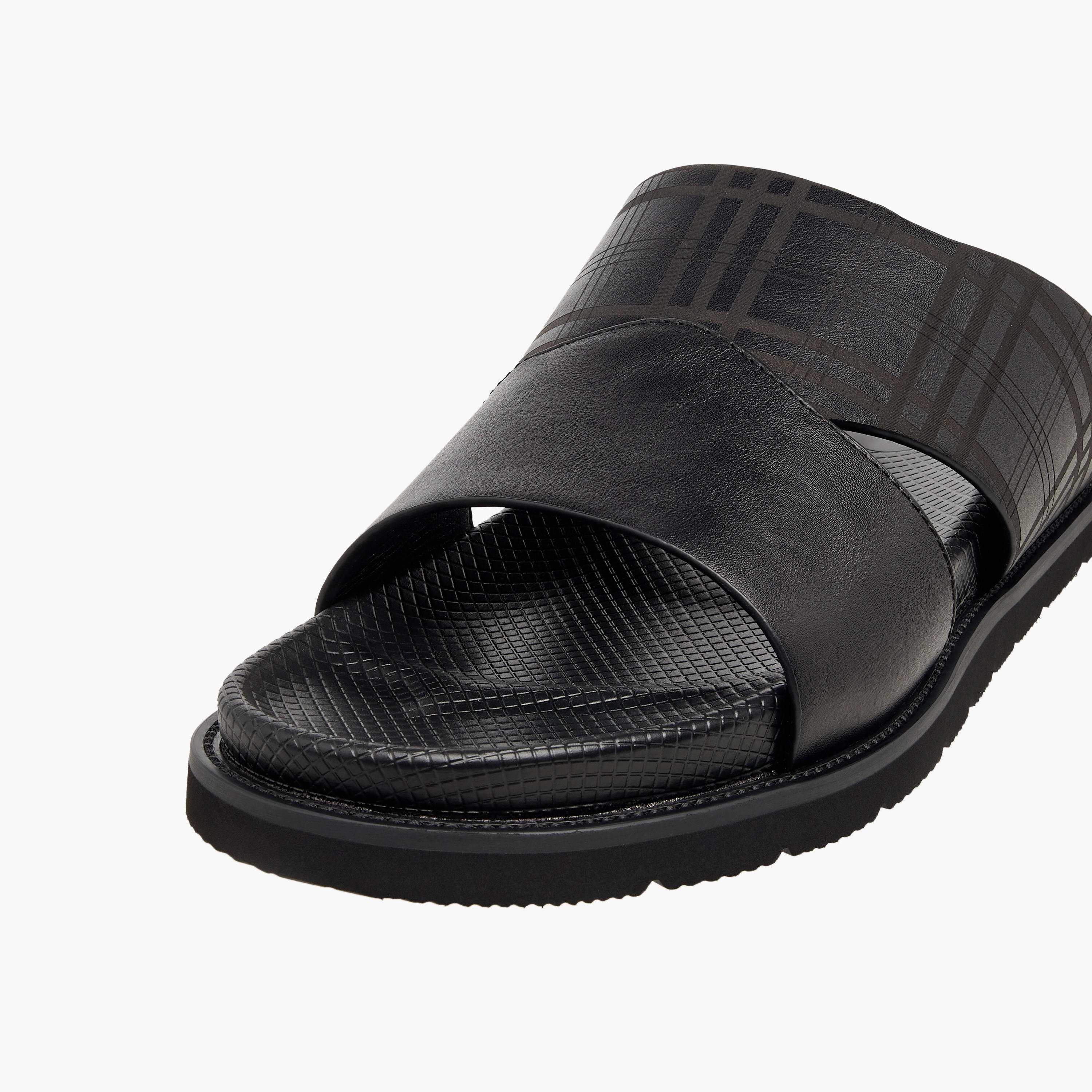 Duchini Men Checked Slip-On Comfort Sandals-men-shoes-sandals-image-4