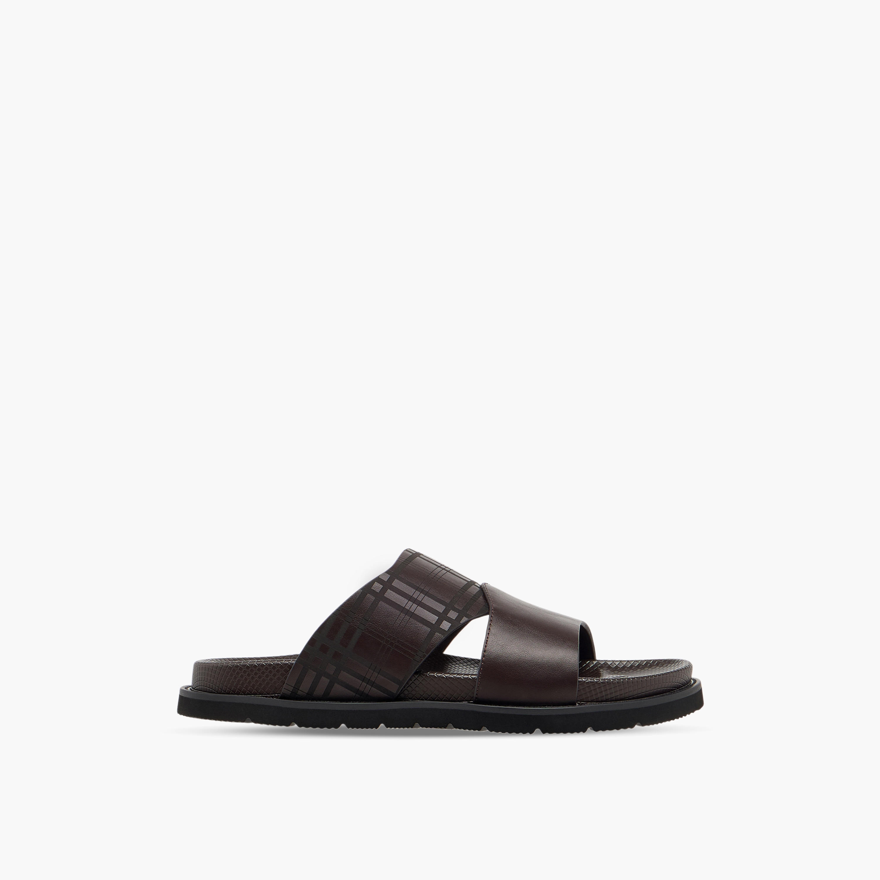 Duchini Men Checked Slip-On Comfort Sandals-men-shoes-sandals-image-3