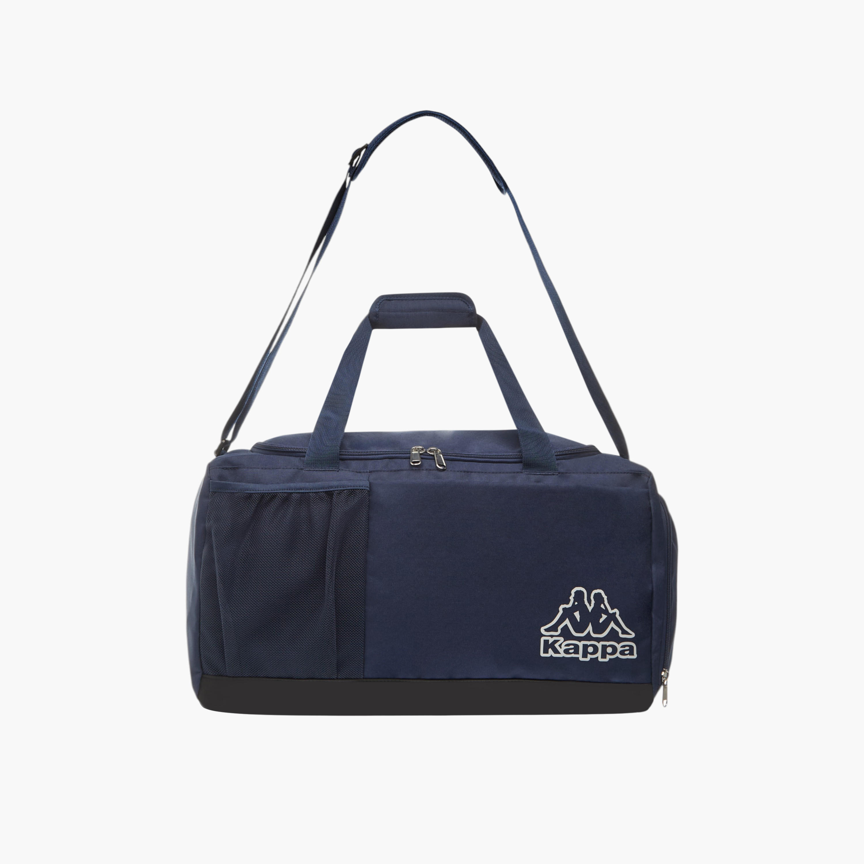 Kappa Logo Print Duffel Bag with Handles and Zip Closure-travel-luggagesandbags-dufflebags-image-2